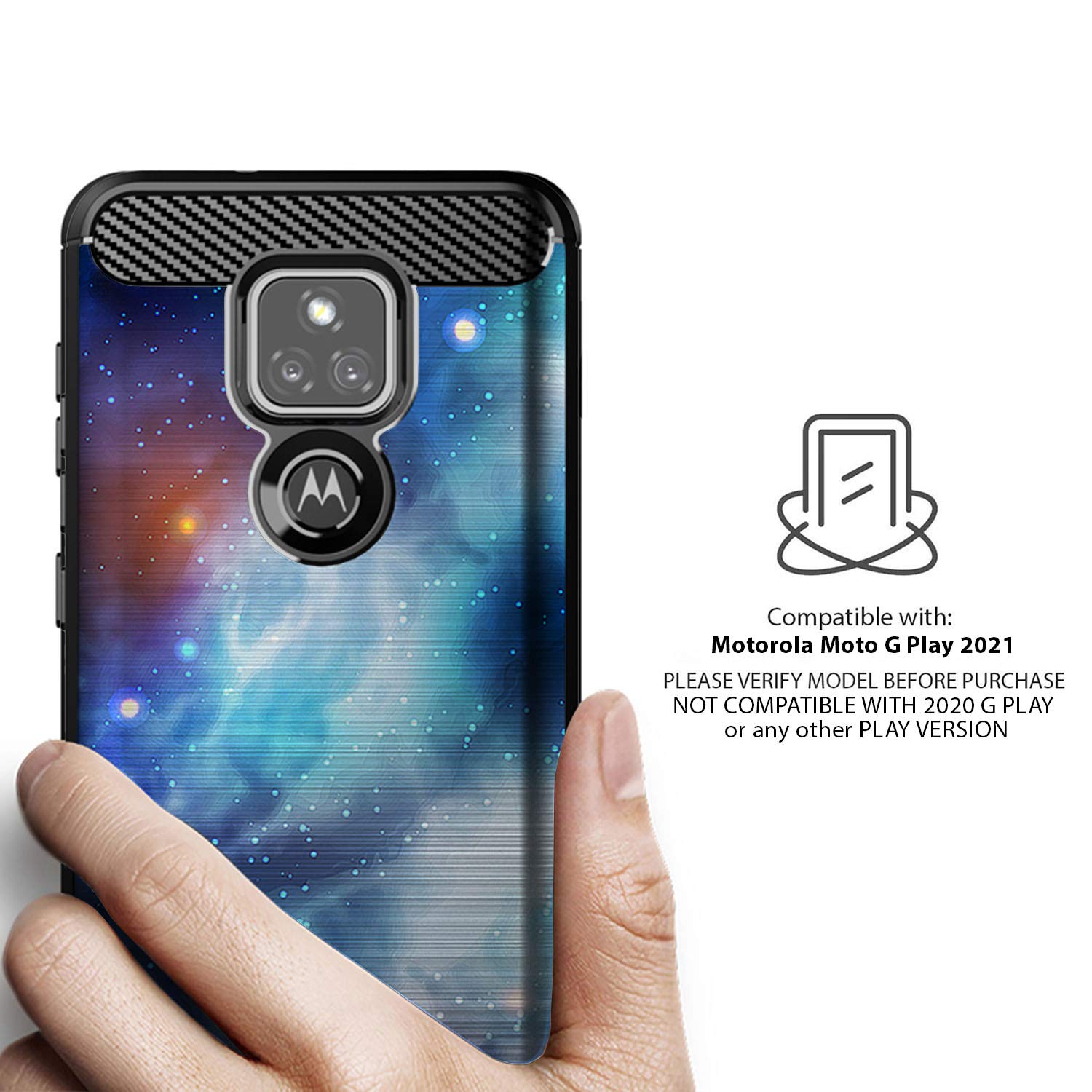 **Motorola Moto G Play (2021) Case - Slim TPU Protective Cover with Scratch Resistance & Blue Galaxy Design | Perfect Fit for Everyday Use, Travel & Outdoor Activities**