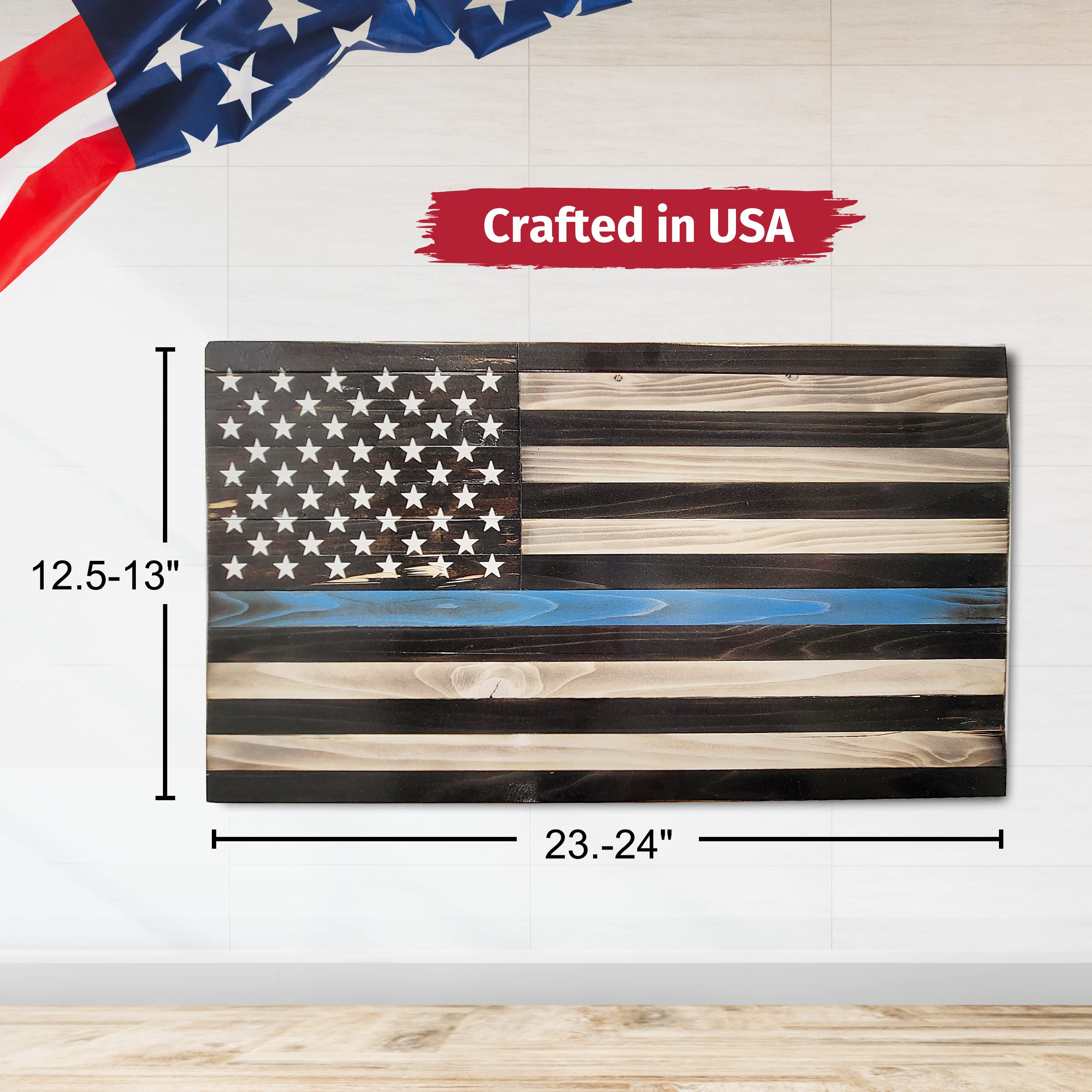 50 Stars Laser Etched Lord's Prayer Indoor American Flag - Handmade Wooden Wall Art for Home Decor, Independence Day & Room Decor - Black & White USA-Made by Pioneer Pacific Flags (Medium 2Ft) - Perfect for Living Room, Bedroom, Office & Church Display