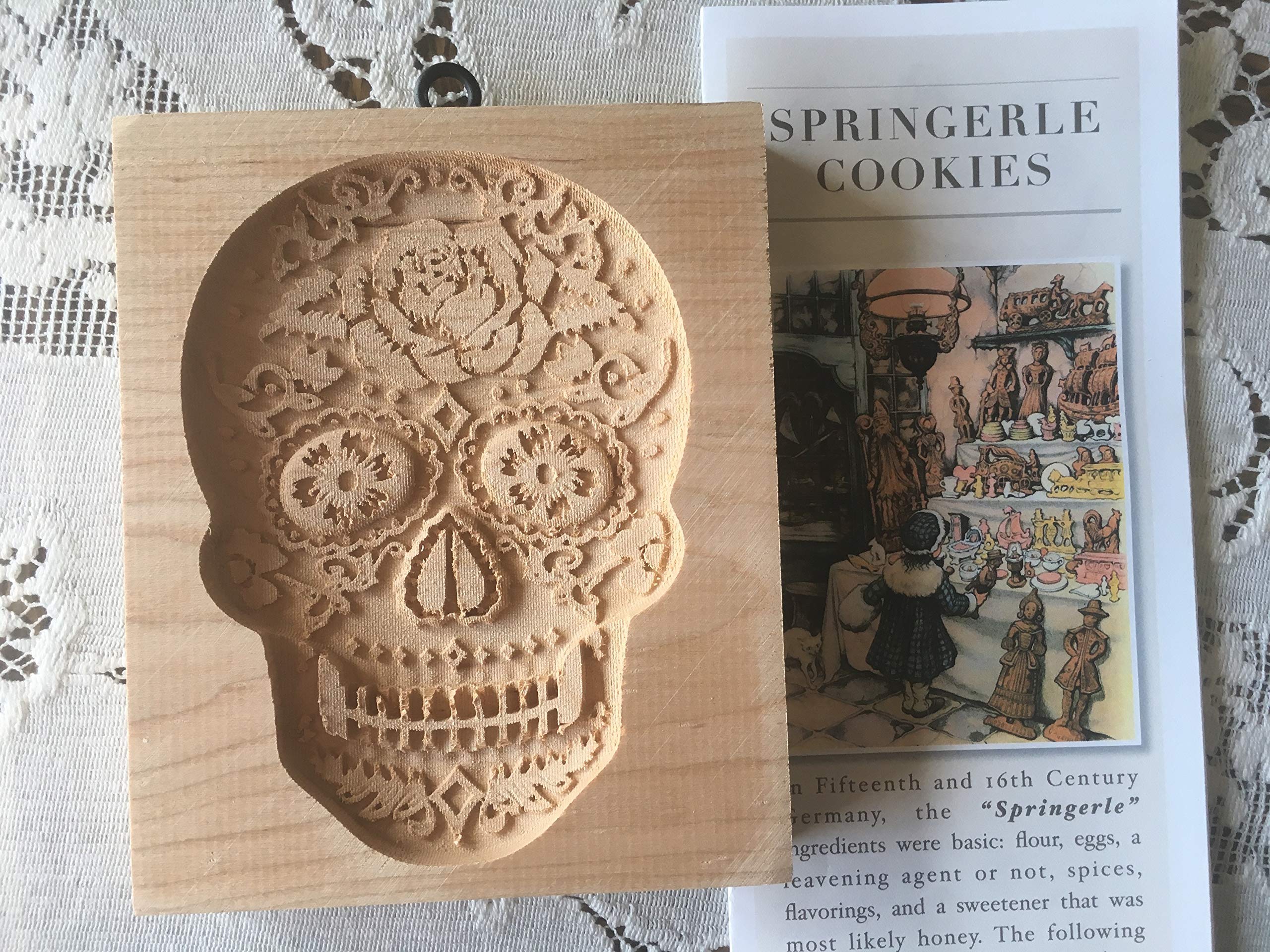 Rose Skull Day of The Dead Cookie Board - Sugar Skull Baking Tray for Halloween & Dia de Los Muertos Decor - Perfect for Cookie Making, Party Serving, and Themed Decorations