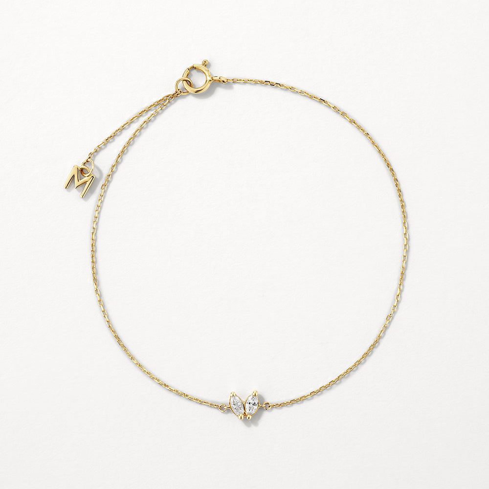 10k Gold Lab-Grown Diamond Double Marquise Bracelet - Elegant & Ethical Jewelry for Weddings, Anniversaries & Special Occasions