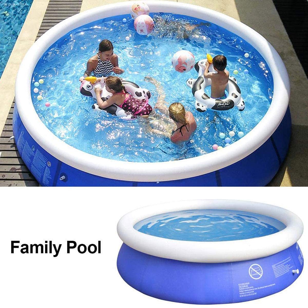 **Inflatable Swimming Pool for Kids & Adults - Round Quick Setup Family Paddling Pool, Safe Summer Water Play for Backyard, Parties, and Outdoor Fun**