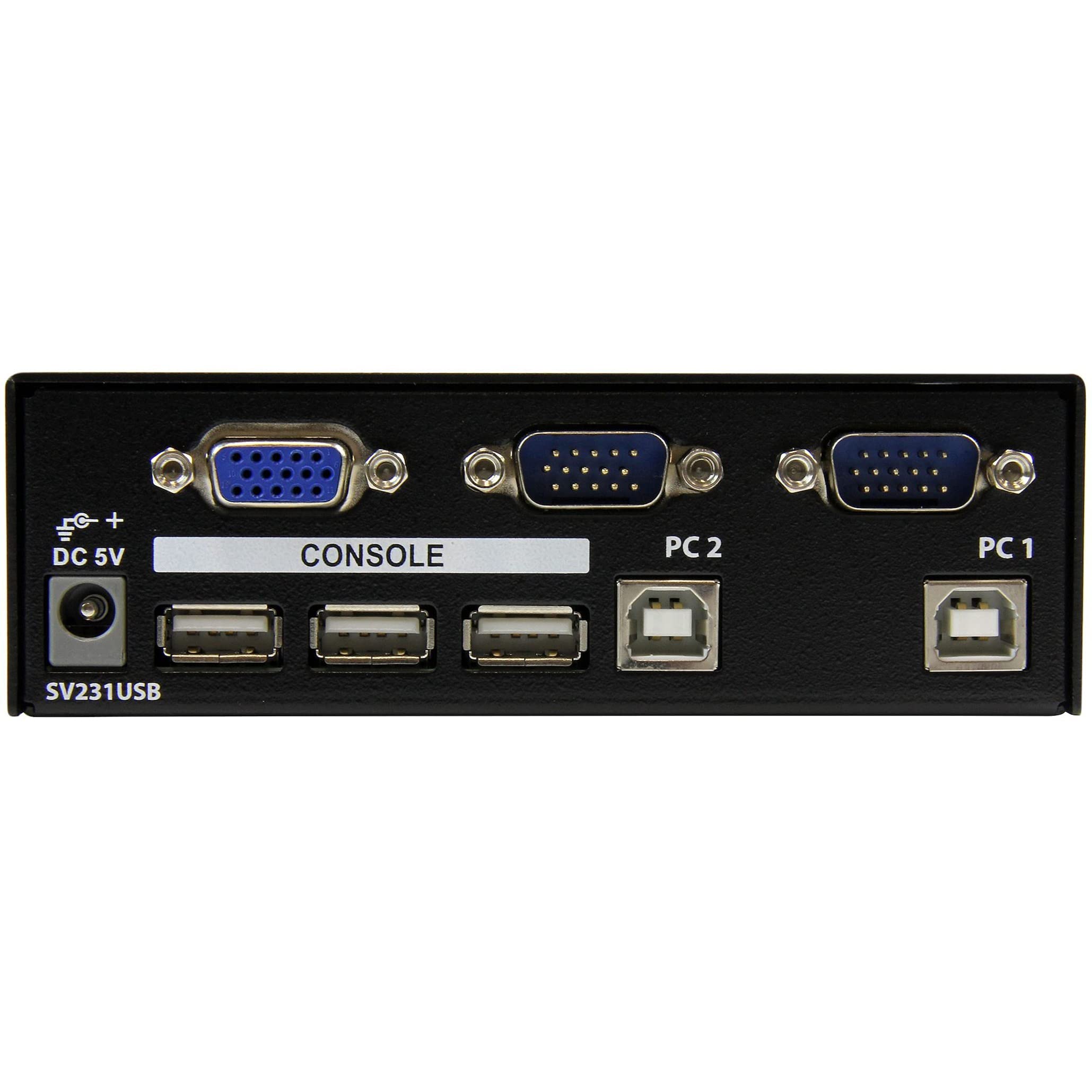 StarTech.com 2 Port USB KVM Switch with VGA Support - 1920x1440 Resolution - USB 2.0 Video Switcher (SV231USB) for Home Office & Multi-Computer Setup