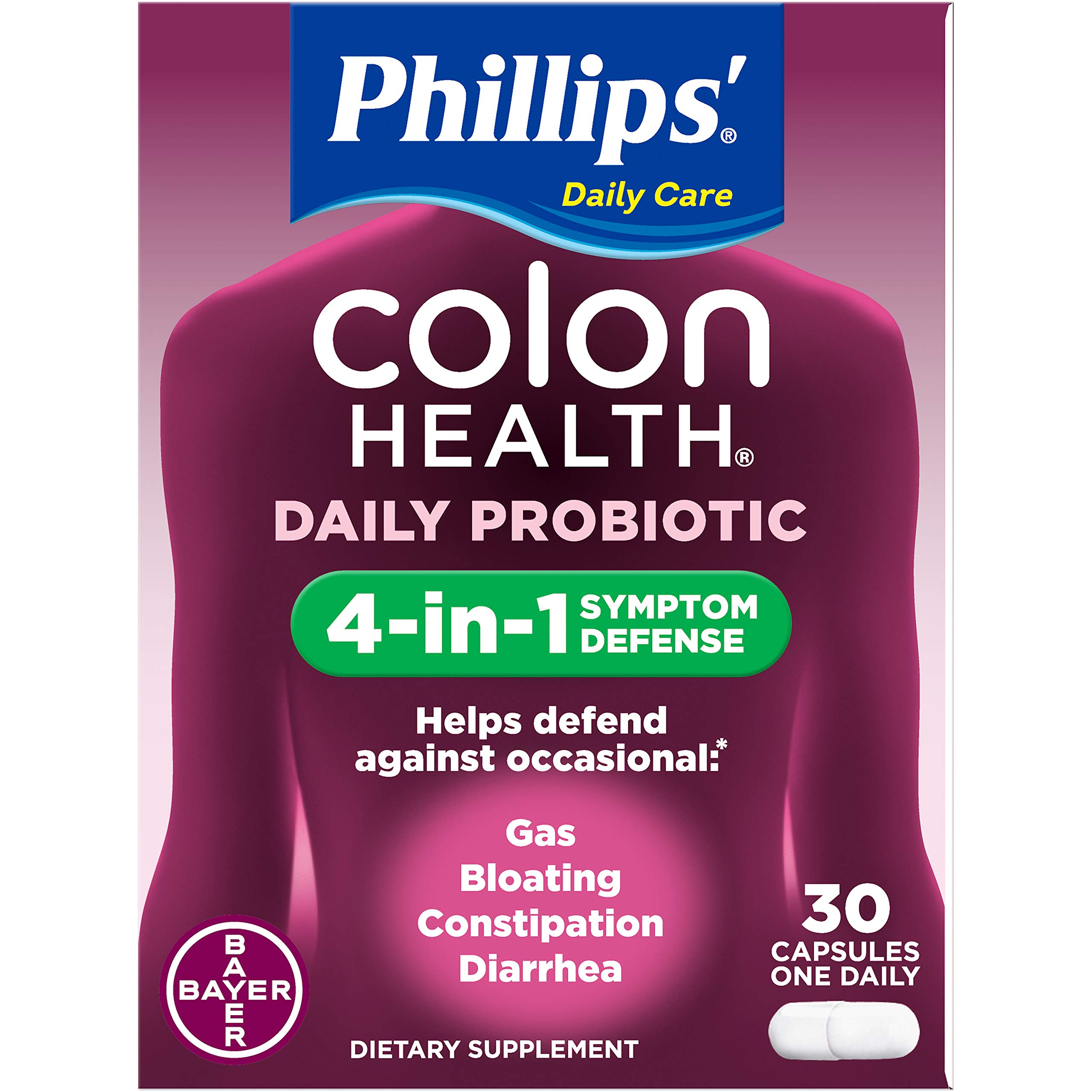 Phillips Colon Health Probiotic Supplement for Digestive Support - 30 Capsules per Bottle, 6-Pack | Supports Gut Health & Immune System | Ideal for Travel, Daily Wellness & Digestive Balance