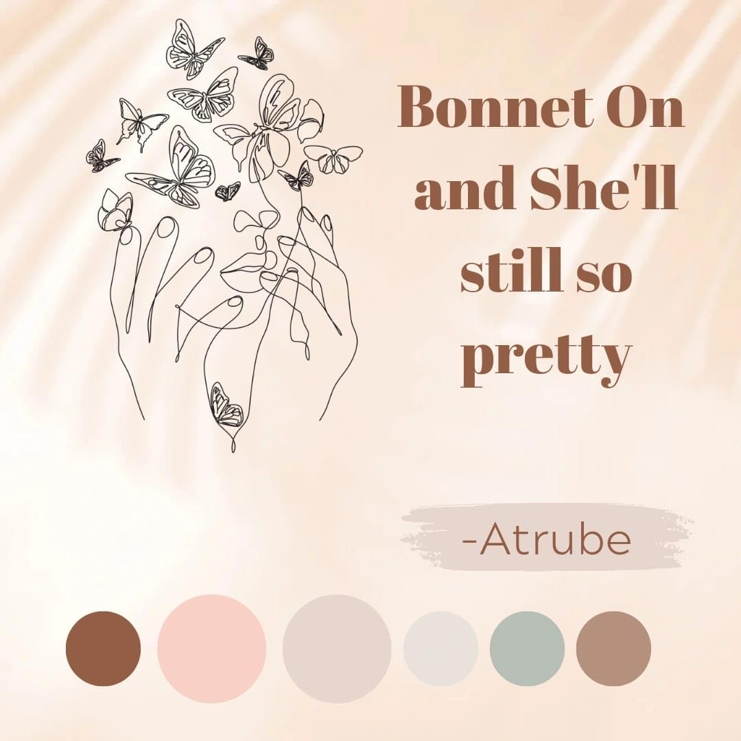 Atrube Adjustable Satin Silk Bonnet for Hair with 3 Premium Scrunchies & Ice Roller - Silk Hair Cap for Sleeping, Curly Hair Protection with Ribbon Tie Band - Perfect for Nighttime Hair Care, Travel & Salon Styling