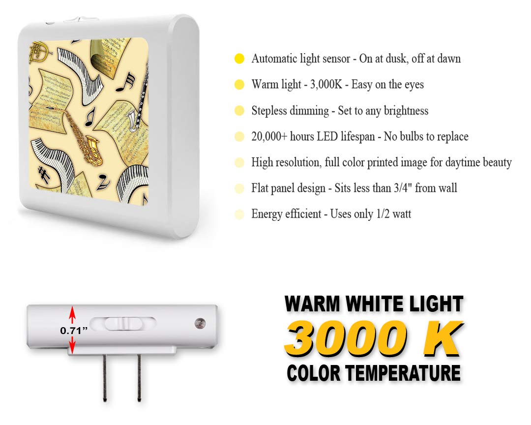 Dimmable LED Night Light with Auto On/Off Sensor, Adjustable Brightness & Warm White Light for Bathroom, Hallway, Nursery, Bedroom - Perfect for Nighttime Safety & Comfort