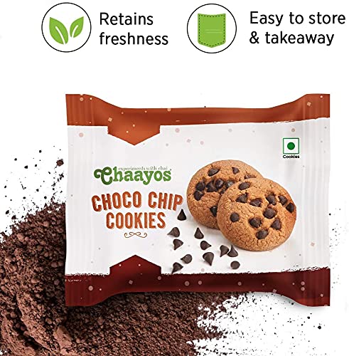 Chaayos Chai Time Snacks - Premium Chocochip Cookies 450g (18 Packs) | Chocolate Gift Box | Rich & Indulgent Flavors | Tea Time Biscuits | Perfect for Gifting, Office Snacks & Family Treats | Delicious Cookies for Parties & Festive Occasions