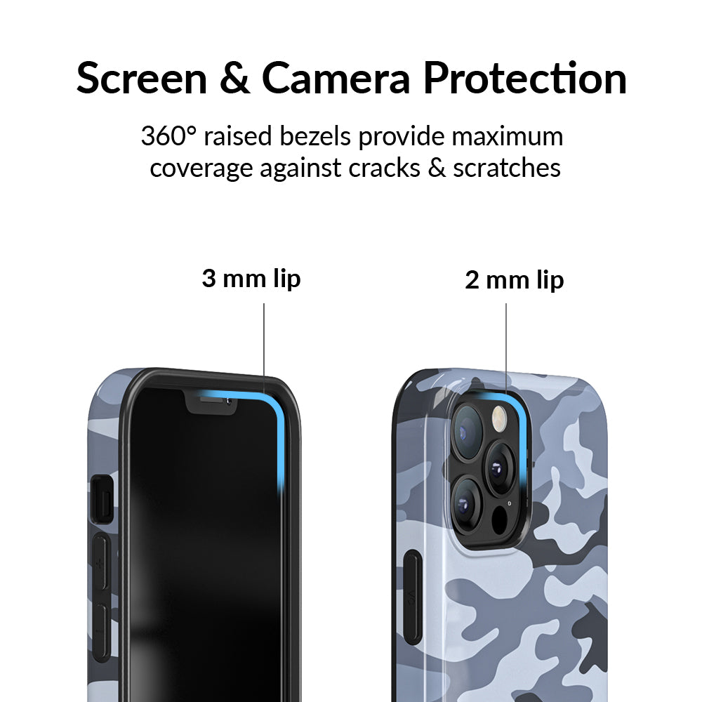 Gray Camo iPhone Case - Durable Protective Cover for iPhone 13/14/15 Pro Max - Military Grade Shockproof Slim Design - Perfect for Outdoor, Travel & Daily Use