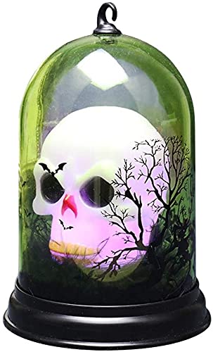 JSY Halloween Skull Night Light - LED Candle Holder for Pumpkin, Witch & Cat Decor - Spooky Haunted House Lighting for Halloween Party, Porch & Home Decoration