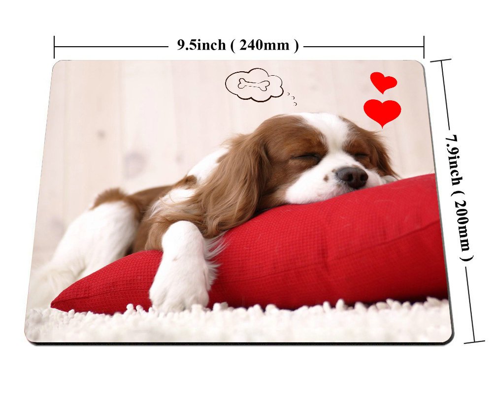 Funny Dog Mouse Pad - Cute Puppy Sleeping on Pillow Dreaming of Bone - Non-Slip Gaming Mouse Mat for Computer & Office Use - Perfect Gift for Dog Lovers & Gamers