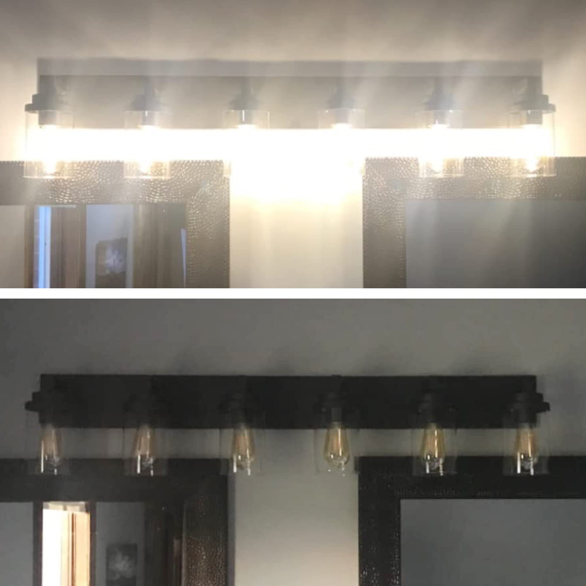 Oil Rubbed Bronze Bathroom Vanity Light - 6-Light Wall Sconce with Clear Glass Shade, Modern Wall Mount Lighting Fixture for Bathroom Mirror, Kitchen, Hallway & Bedroom - Perfect for Home Decor and Ambient Lighting