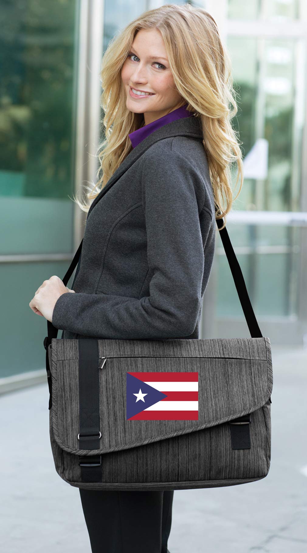 Puerto Rico Flag Laptop Bag - Durable Messenger Bag for Work & Travel - Perfect for Business, School & Commuting