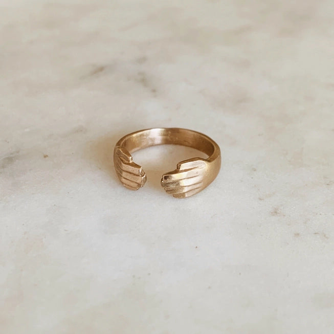 Handmade Mimosa Hug Ring - Dainty Gold or Silver Stackable Ring for Women - Perfect for Everyday Wear, Gifts & Special Occasions