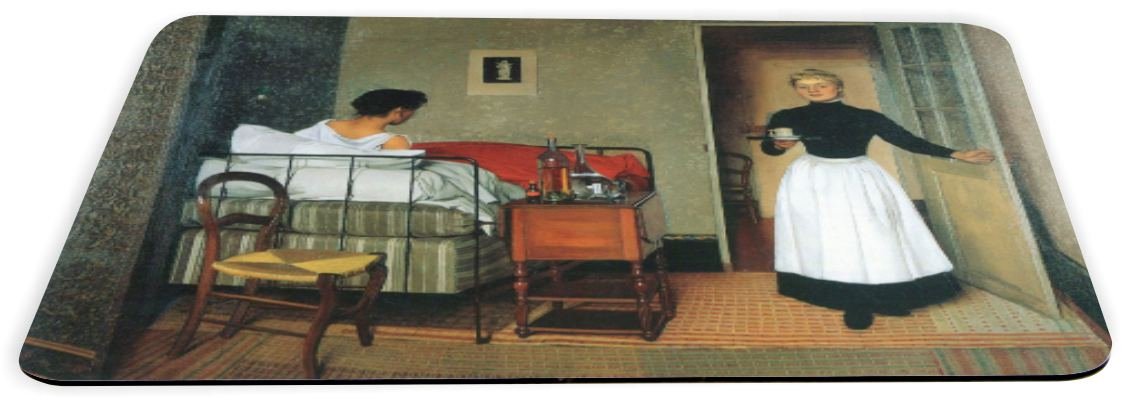 Felix Vallotton Art The Sick Design Lightning Series Gaming Mouse Pad - Non-Slip Rubber Base, Large Extended Size (MPSQ-RK-3093) for PC, Laptop, Office & Esports Gaming