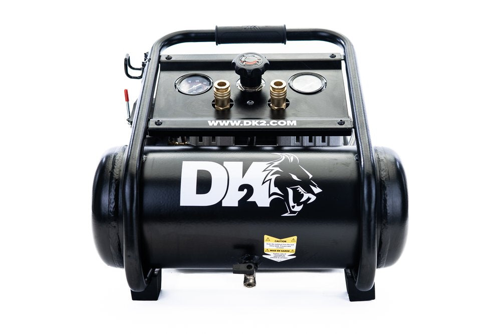 DK2 AC02G 1 HP 120V 2 Gallon 125 PSI Portable Air Compressor - Ideal for Home DIY, Inflating Tires, Air Tools & Small Jobs