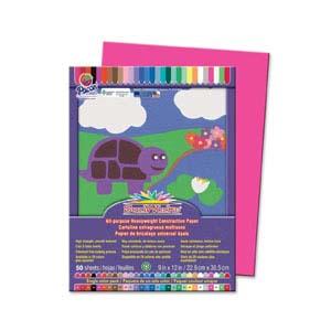 Hot Pink Construction Paper 9x12 Inches - 50 Sheets Pack for Kids Arts and Crafts, School Projects, Scrapbooking, and DIY Decorations