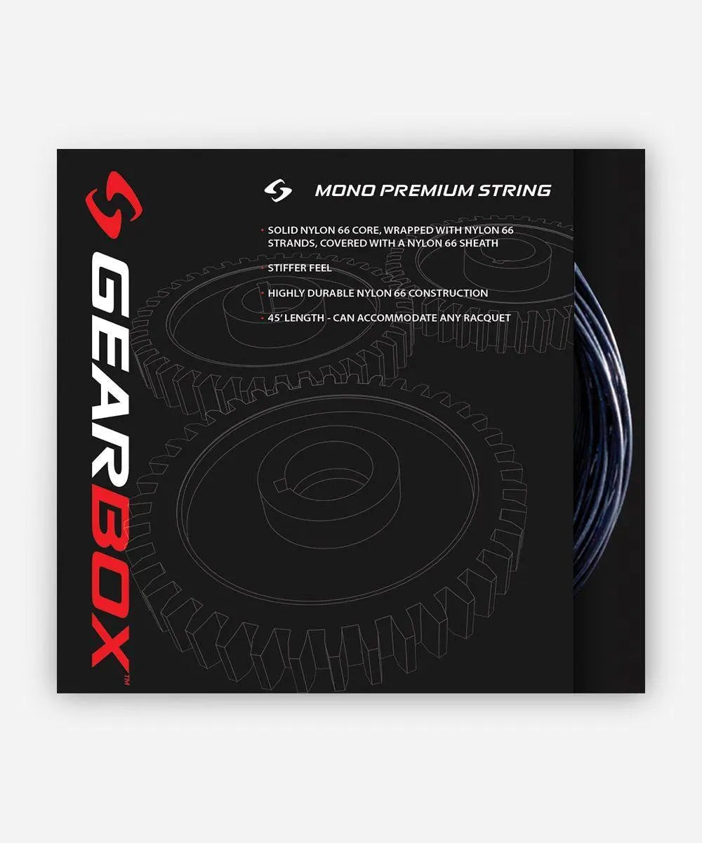 Premium Gearbox Mono Racquetball String - High-Performance Black String for Enhanced Power & Control | Perfect for Competitive Play & Training