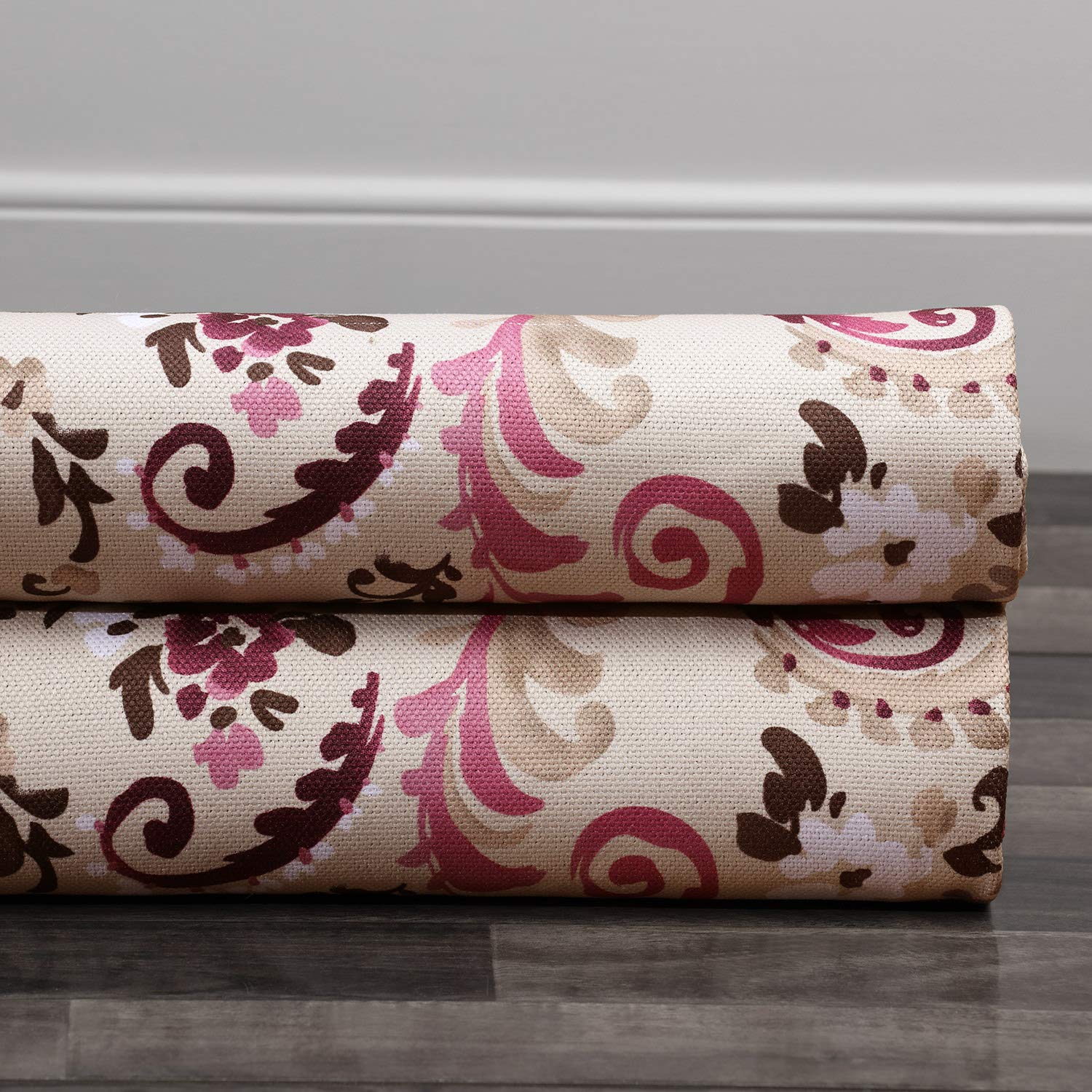 BOCH-DLN1919-108 Printed Linen Textured Curtain Panel (50x108 inches) - Sonoma Cabernet Red Wine Color | Half Price Drapes | Elegant Window Treatment for Living Room, Bedroom & Dining Room