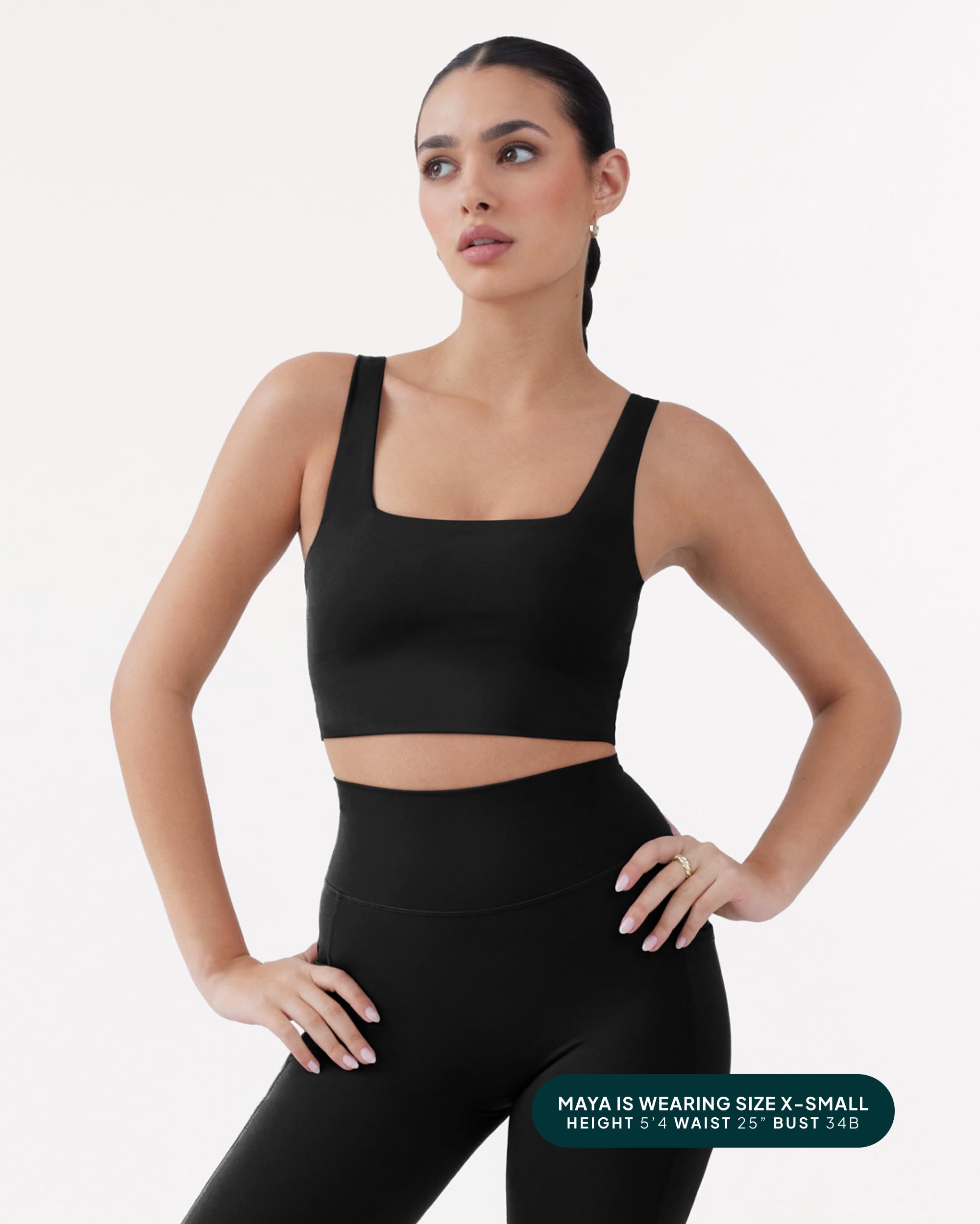 High-Performance Women's Compression Sports Bras - Medium Support Square Neck Longline Workout Bra with Removable Pads | Ideal for Running, Yoga & Gym Training | HiPerform Activewear