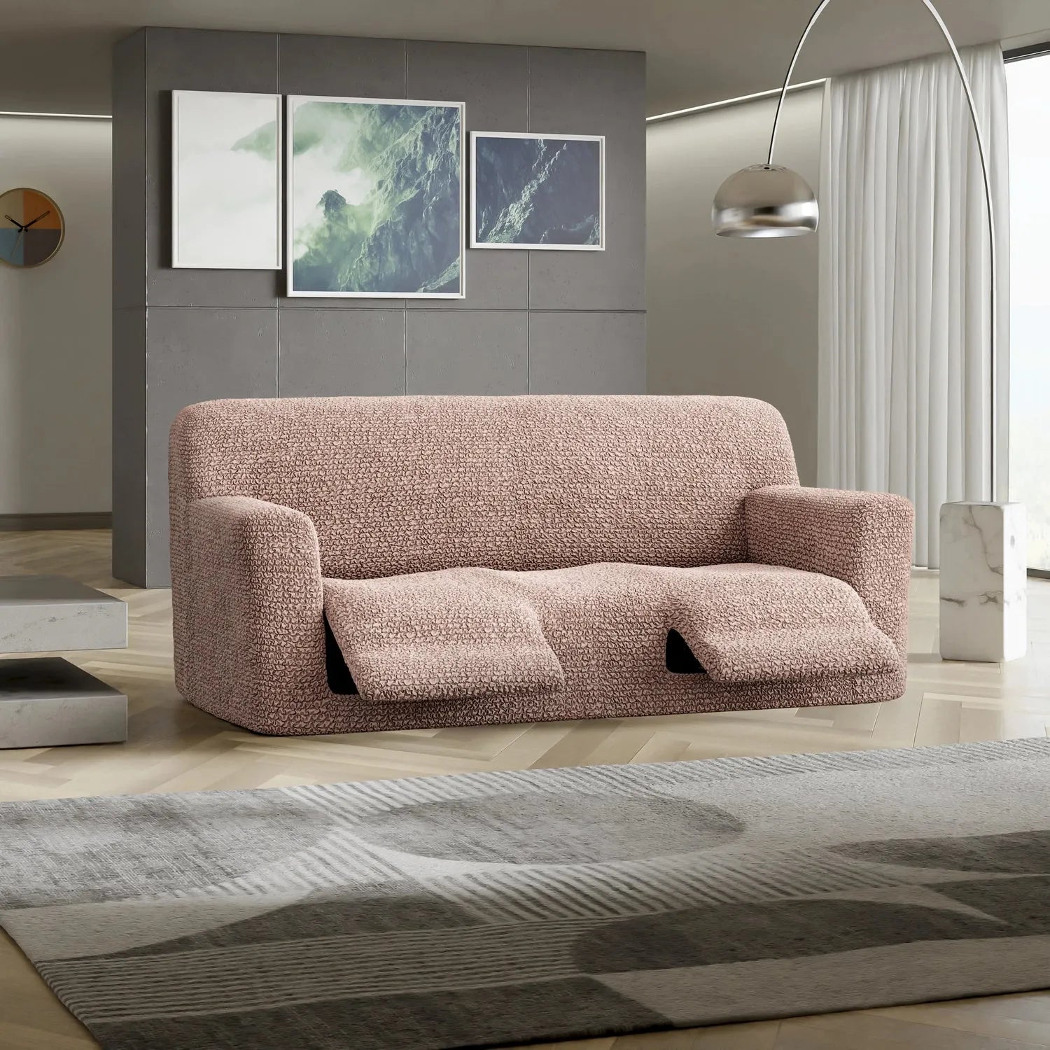 3 Seater Recliner Slipcover - Microfiber Sofa Cover for Living Room Furniture Protection - Perfect for Pets, Kids & Everyday Use