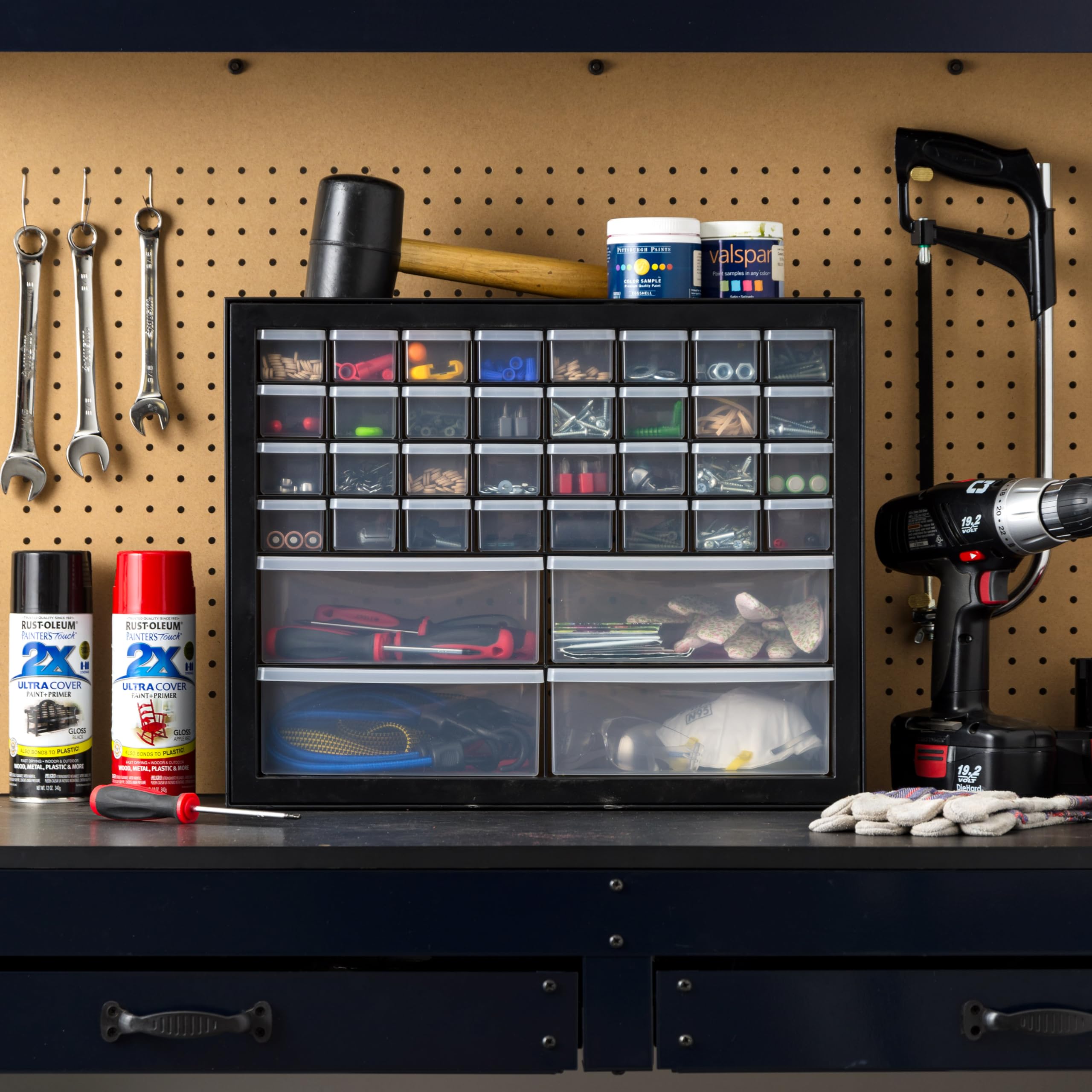 IRIS USA 36-Drawer Screw and Hardware Organizer Cabinet - Plastic Storage for Nuts, Bolts, Crafts, Small Parts & Tools - Perfect for Workshop, Garage, DIY Projects & Hobby Organization (Black)