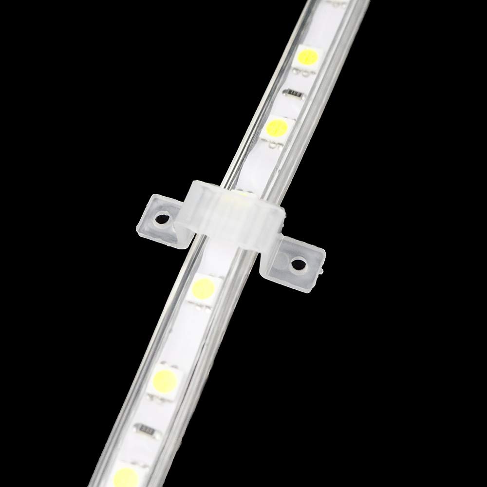 100pcs 10mm Silicone Mounting Clips Connectors for 5050/2835/3014 LED Strip Lights - Durable LED Fixing Tools for 220V Electrical Equipment (Perfect for Home, Office & Commercial Lighting Installations)