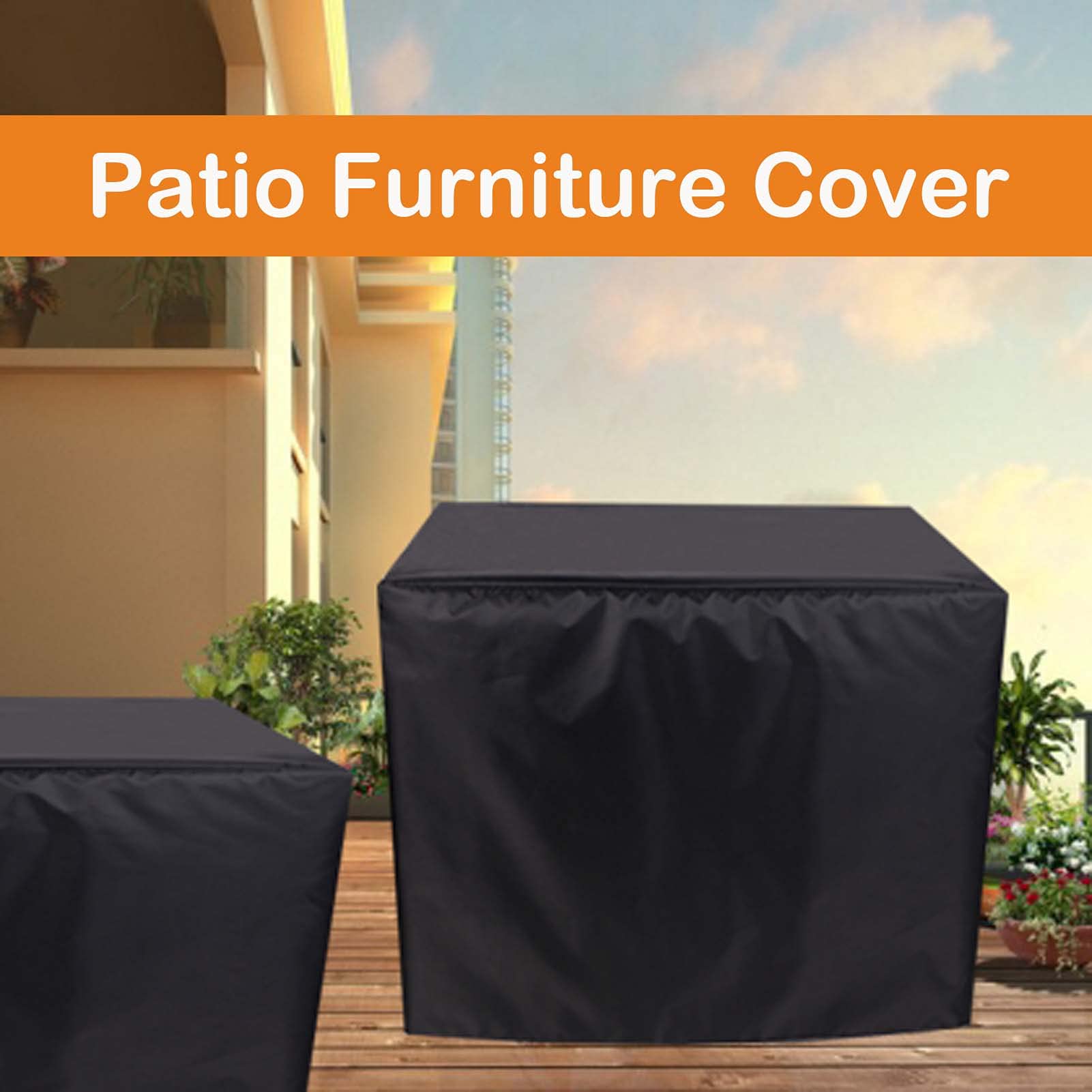 Waterproof 420D Oxford Patio Furniture Cover 18x14x10 Inch - Windproof & UV-Resistant Outdoor Table Set Cover for Garden, Deck, or Backyard - Perfect for Rain, Snow, and Sun Protection