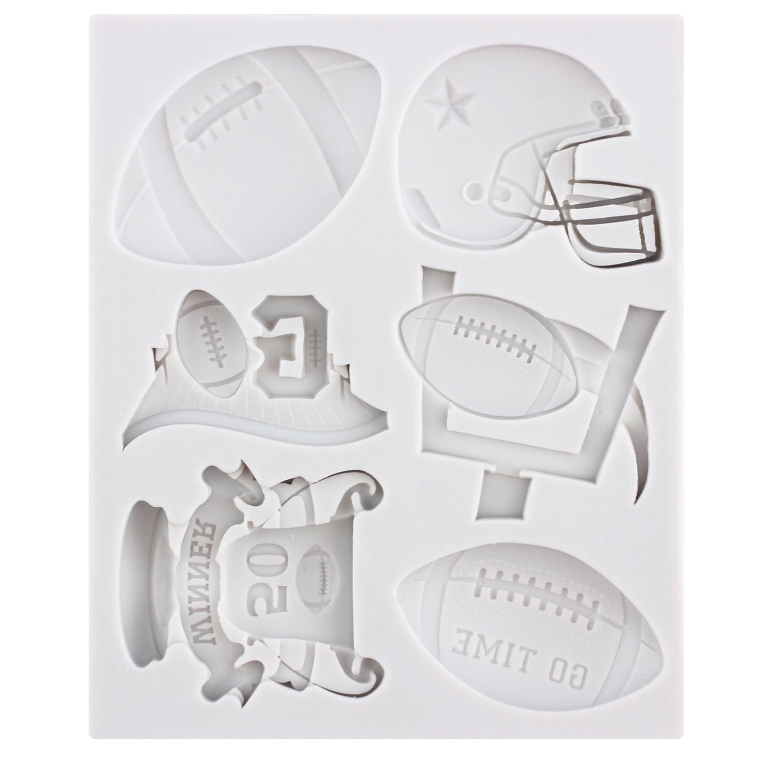 Premium Silicone Ball Molds Set of 3 - Rugby Football & Helmet Cake Decorating Molds for Chocolate, Fondant, Gum Paste, Polymer Clay - Perfect for Sports Themed Cupcake Toppers, Candy Making, and DIY Baking Projects