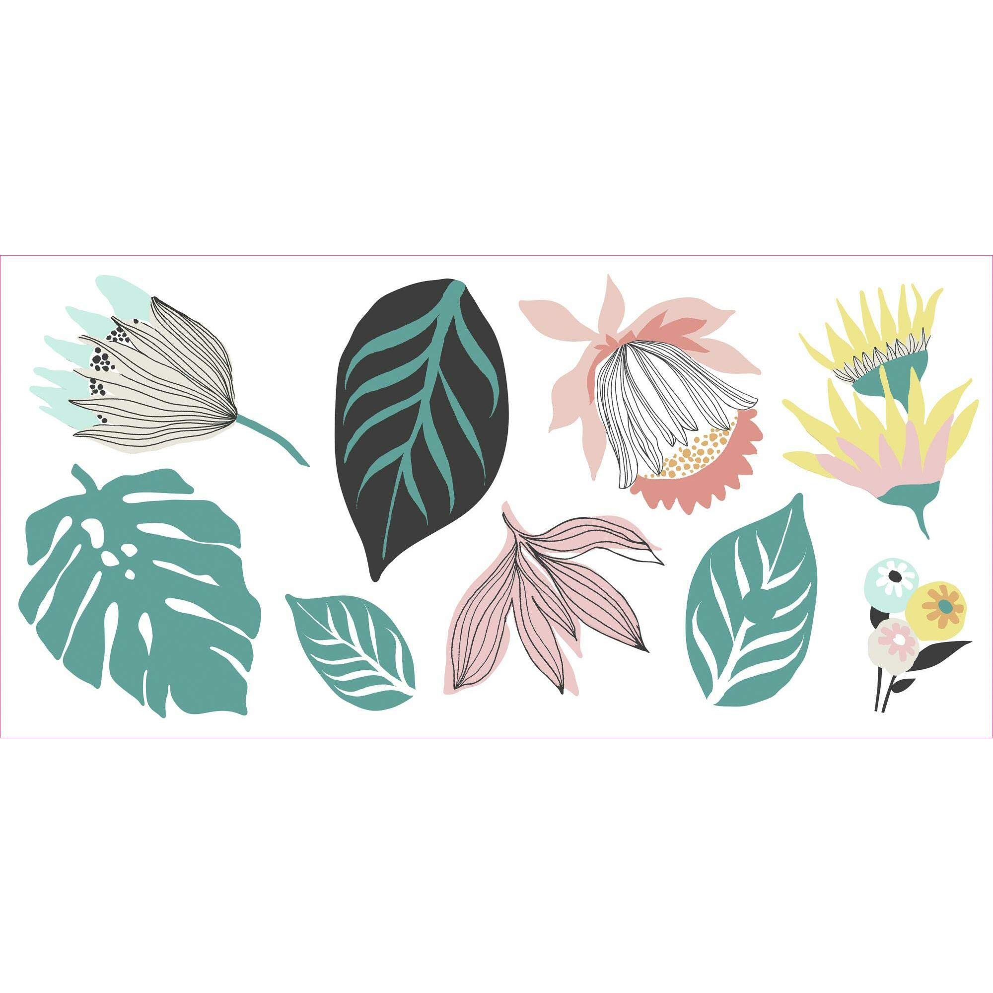 RoomMates RMK4663GM Tropical Leaves Peel and Stick Giant Wall Decals - Self-Adhesive Removable Wall Stickers for Home, Nursery, Office Decor - Perfect for Bedroom, Living Room & Dorm Room Wall Art