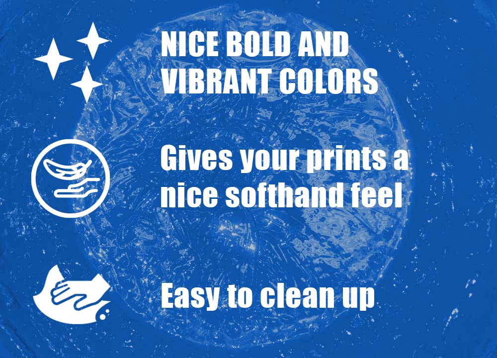 Ecotex® Water Based Electric Blue Fabric Screen Printing Ink (128oz Gallon) - Silk Screen Paint for DIY, T-Shirts, Bags - Made in USA - Premium Quality for Textile & Fabric Printing
