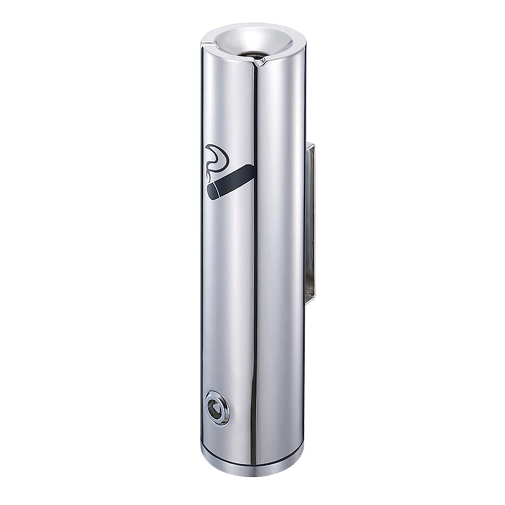 Stainless Steel Outdoor Wall Mounted Ashtray - Lockable Cigarette Disposal Tower for Communal Smoking Areas | Durable & Weatherproof for Patios, Restaurants, and Public Spaces