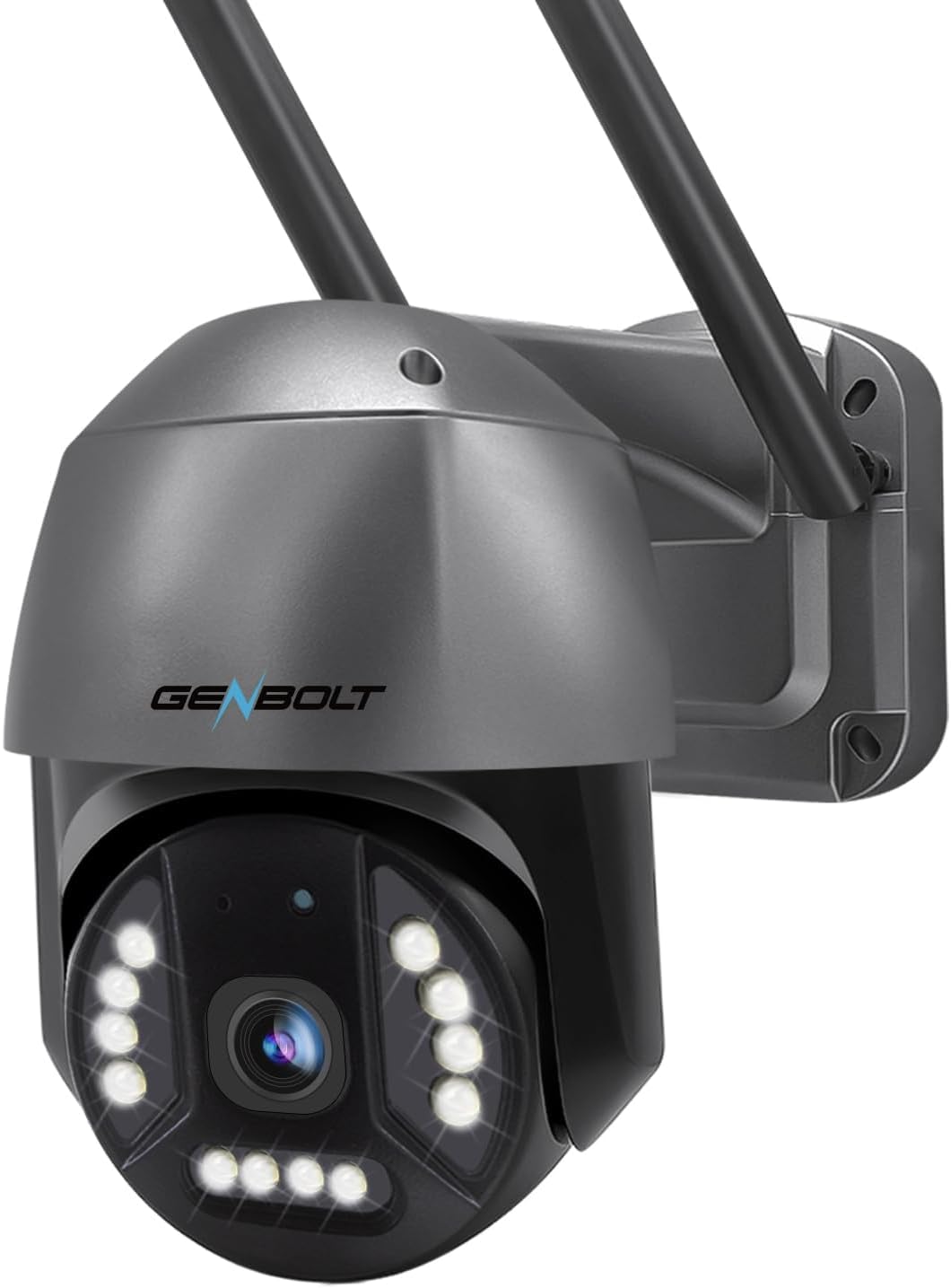 **GENBOLT 8MP 4K WiFi Security Camera Outdoor with Floodlight - PoE & DC Powered, Auto Tracking, Human/Vehicle Detection, Color Night Vision, Pan Tilt & 4X Zoom (2.4/5GHz) - Ideal for Home Surveillance, Business Security & Outdoor Monitoring**