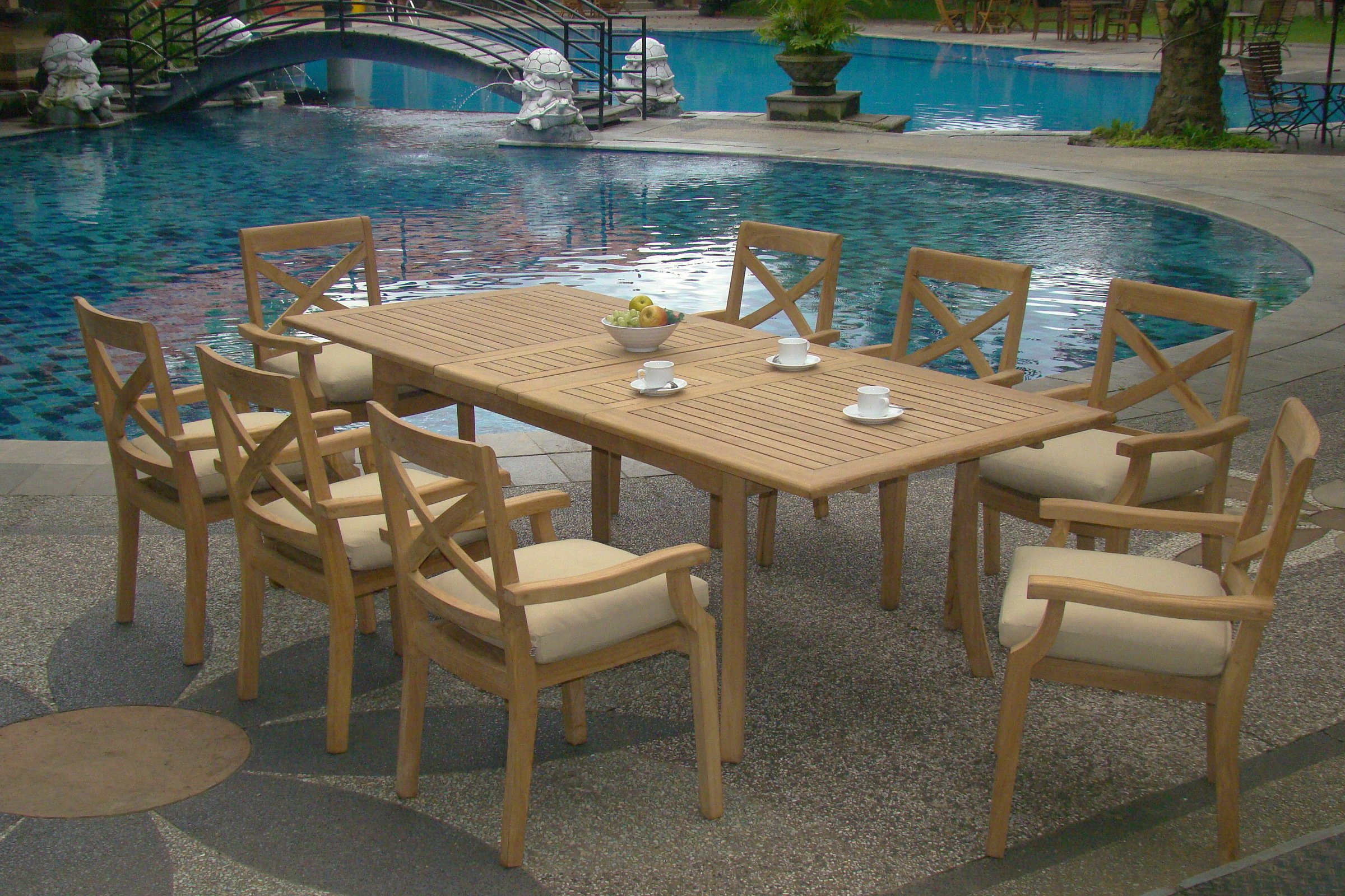 Premium 9-Piece Teak Wood Dining Set - 94
