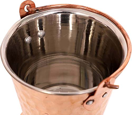 Premium Stainless Steel & Copper Cookware Set - 2 Handi Pots, 2 Kadai Pans & 1 Balti Bucket for Indian Cooking | Traditional Kitchen Utensils for Curry, Biryani & Stews | Ideal for Home Chefs & Restaurant Use