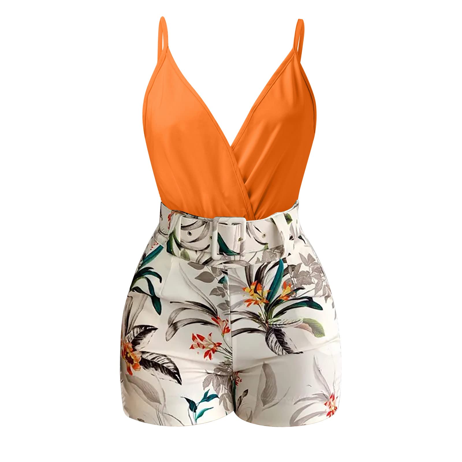 Rvidbe Women's 2 Piece Sleeveless Shirt and Shorts Set - 2023 Summer Business Casual Outfits, Plus Size Spring Fashion for Work & Travel | Office Wear, Vacation Outfits, Weekend Brunch