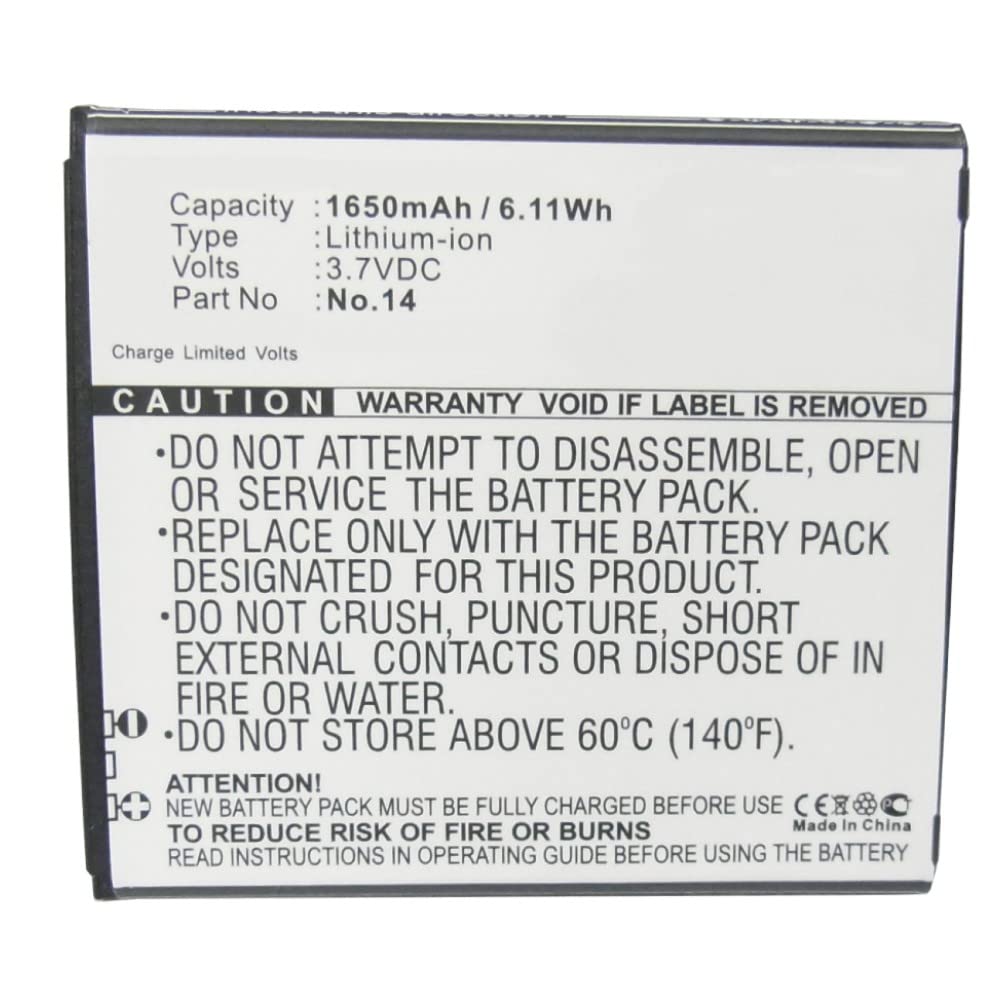 Synergy Digital Li-ion 3.7V 1650mAh High Capacity Replacement Battery for AMOI No.14 Cell Phone - Perfect for Extended Use, Travel & Emergency Power Backup