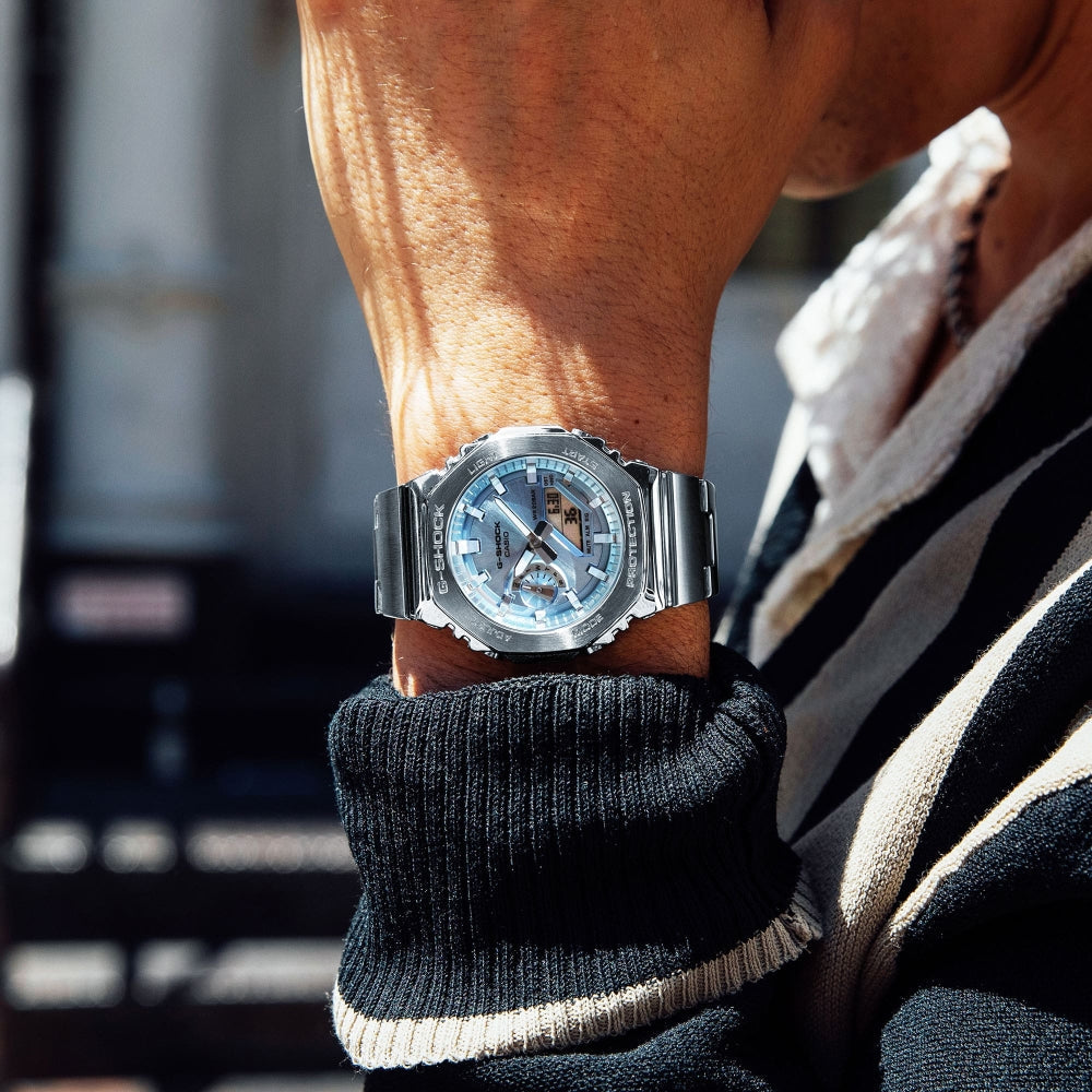 G-Shock G Steel GM-2110D-2A Digital Analog Watch for Men - Rugged Military Style, Shock Resistant, Waterproof 200M - Perfect for Outdoor, Sports, and Everyday Wear