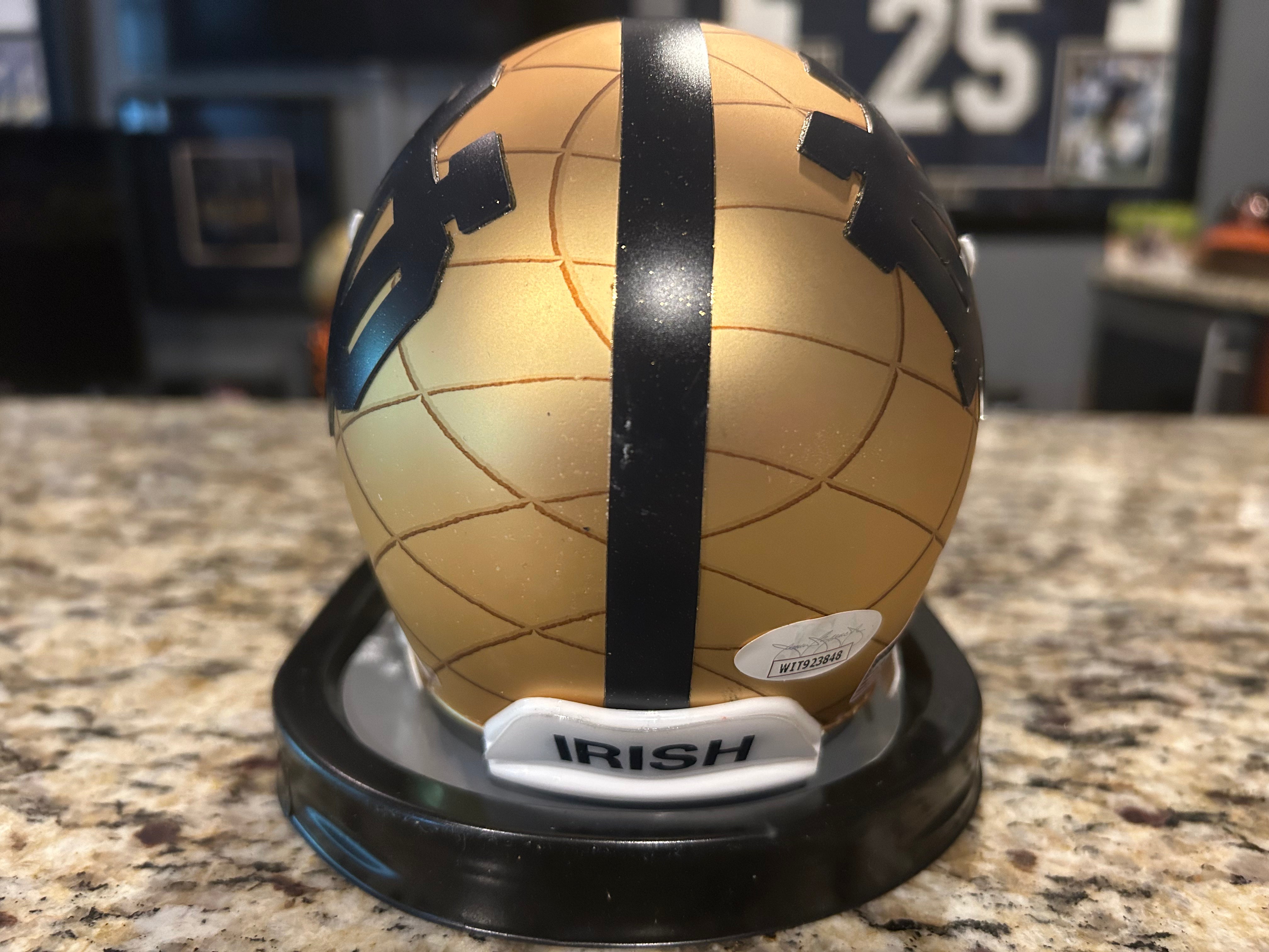 Sean Astin (Rudy) Autographed Notre Dame 2014 Shamrock Series Mini Football Helmet - Signed Collectible Memorabilia for Sports Fans & Movie Enthusiasts - Perfect for Display in Man Cave, Sports Room or Gift for Notre Dame Alumni