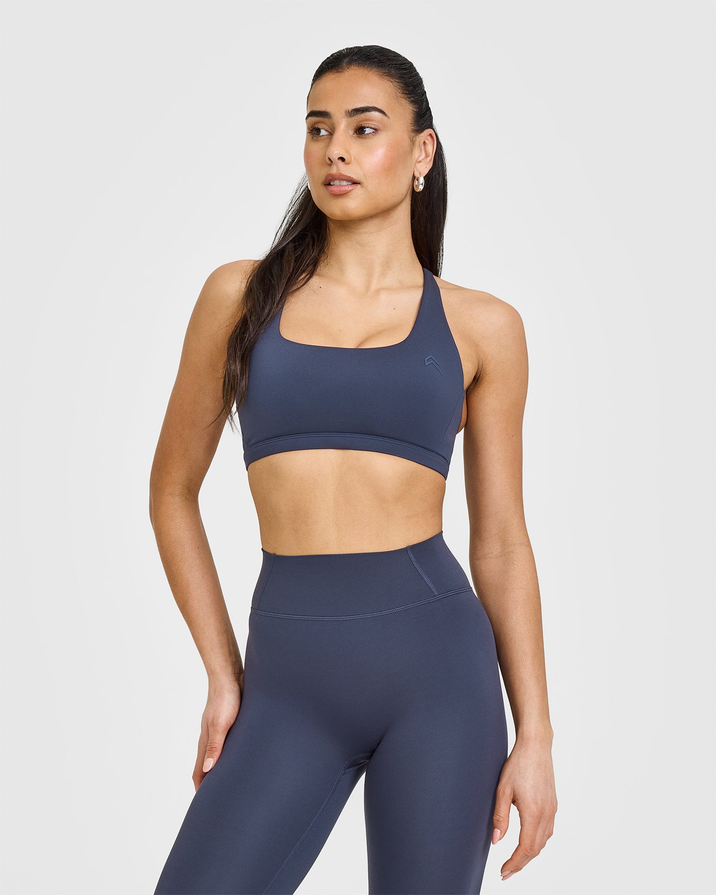 Timeless Square Neck Sports Bra for Women - True Blue - High Support Workout Top for Yoga, Running & Gym