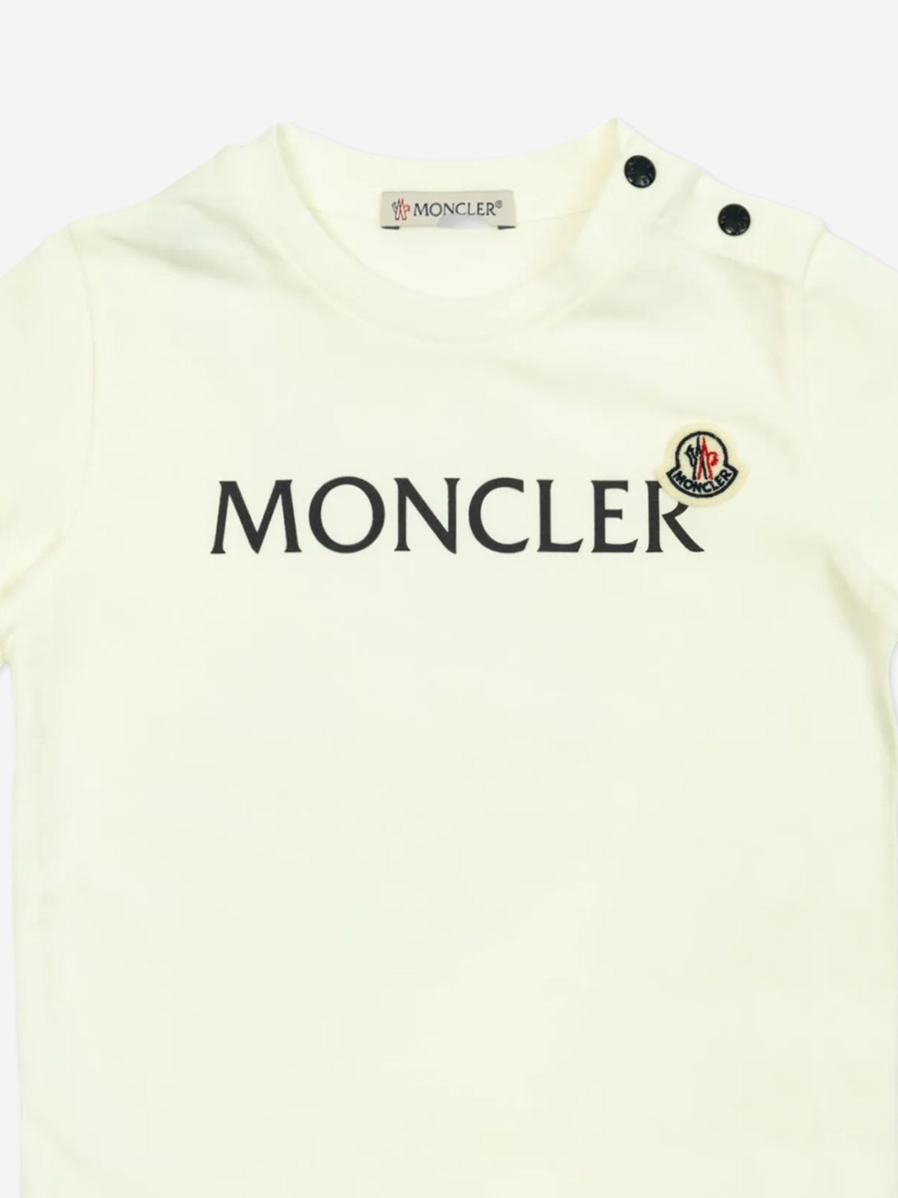 Baby Boys Logo Cotton T-Shirt in Ivory - Soft & Comfortable Casual Wear for Toddlers, Infants & Newborns - Perfect for Playdates, Daycare & Family Outings