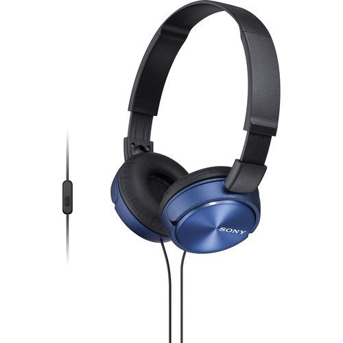 Heil Sound The Fin Dynamic Chrome Vocal Microphone with Blue LEDs & Sony MDR-ZX310AP ZX Series Stereo Headphones - Perfect for Podcasting, Streaming, and Professional Recording