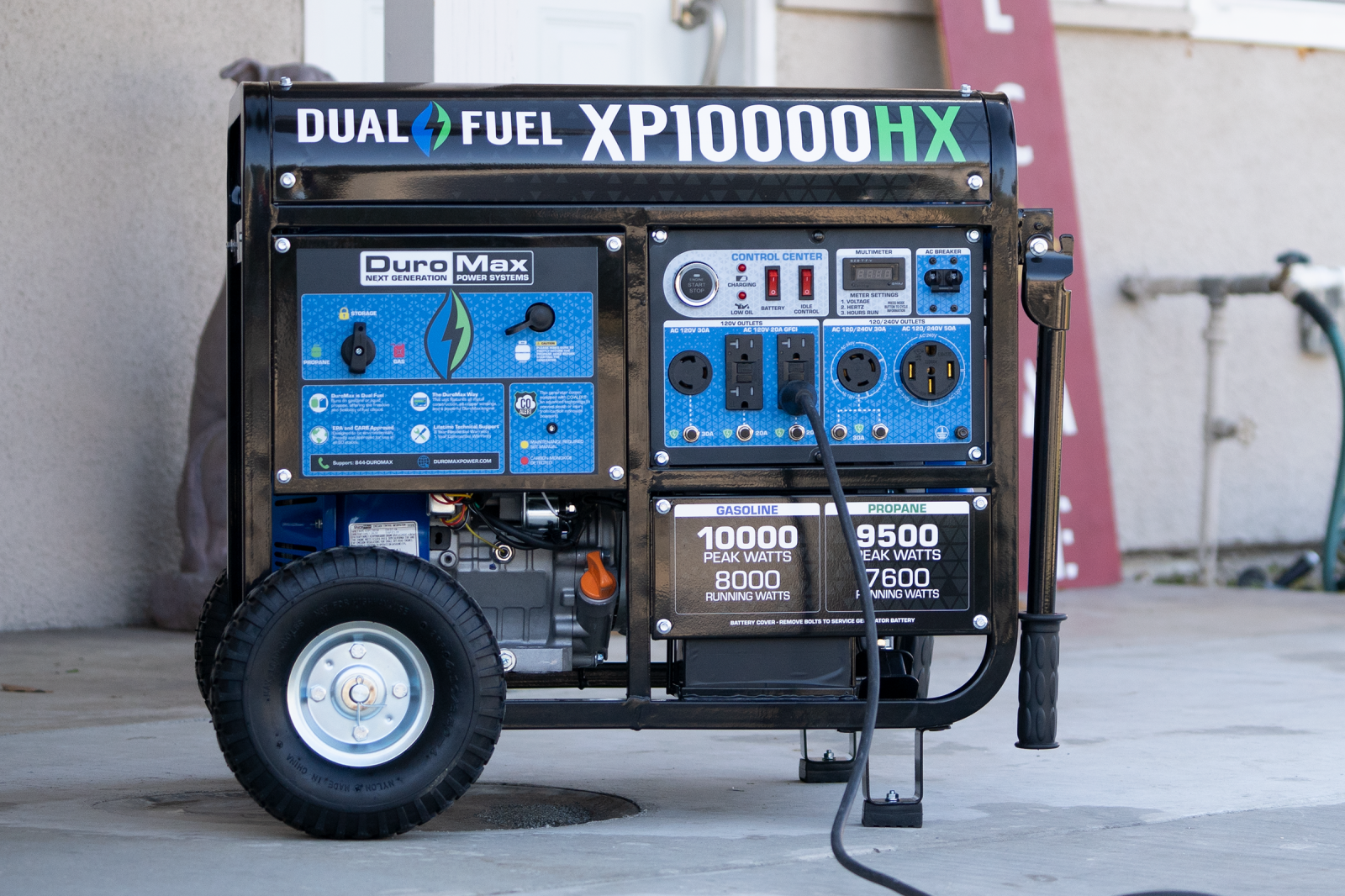 10,000W Dual Fuel Portable Inverter Generator with CO Alert - Reliable Backup Power for Camping, RV, Home & Emergency Use