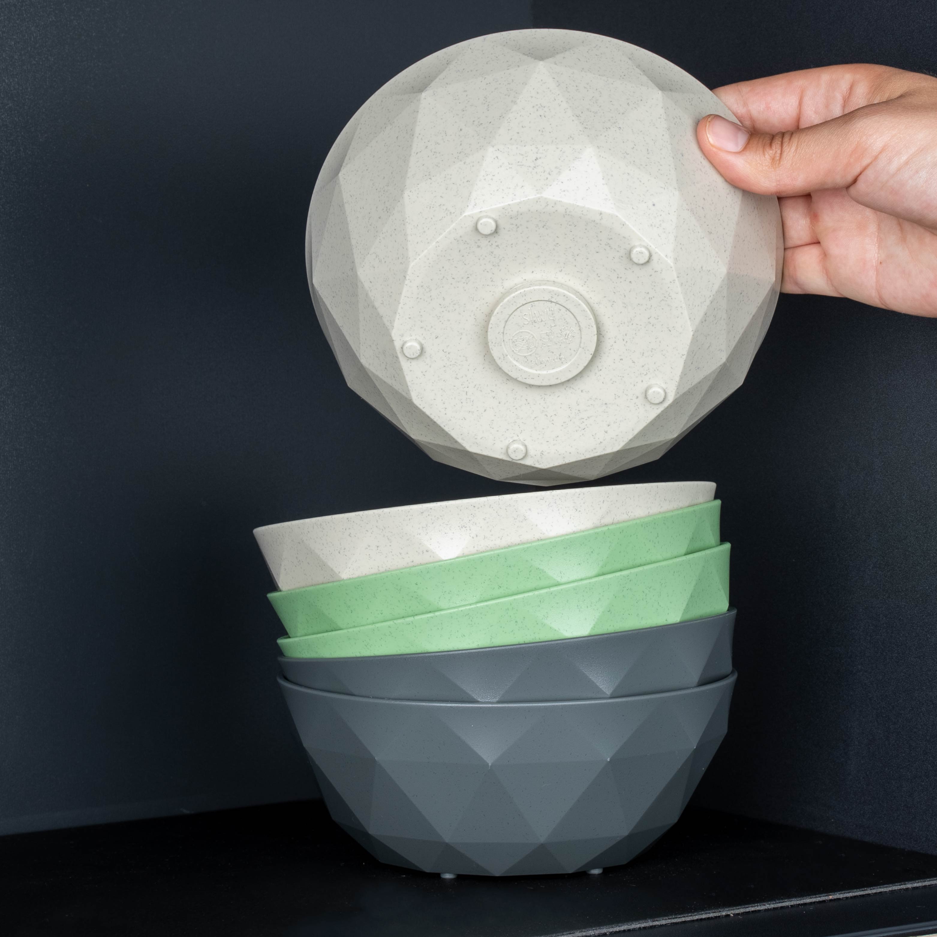 Plastic Magnetic Bowls Set - 16cm Sand Color for Kitchen Storage & Organization | Perfect for Spices, Snacks, and Office Supplies