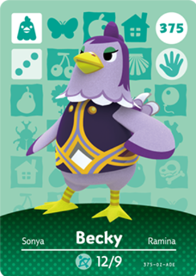 Becky Animal Crossing Amiibo Card Series 4 - Official Nintendo Collectible Trading Cards for Animal Crossing New Horizons & Happy Home Designer - Perfect for Gaming, Collecting, and Gift Giving