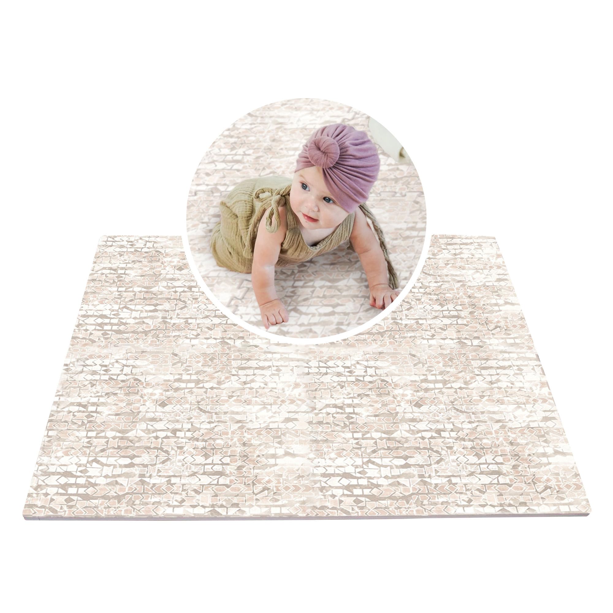 **Non-Toxic Baby Play Mat - 6x8 ft Large EVA Foam Tummy Time Mat | Soft, Lightweight & Stackable PVC-Free Floor Mat for Infants | Perfect for Nursery, Playroom & Daycare (Amber Beige)**