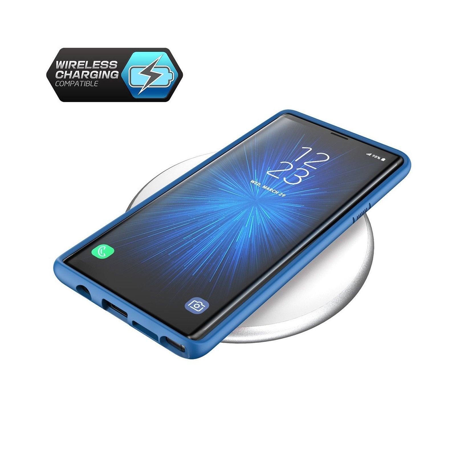 Samsung Galaxy Note 9 Case - Unicorn Beetle Slim Clear Protective Cover with Navy Accents | Shockproof & Scratch Resistant | Perfect for Work, Travel & Everyday Use