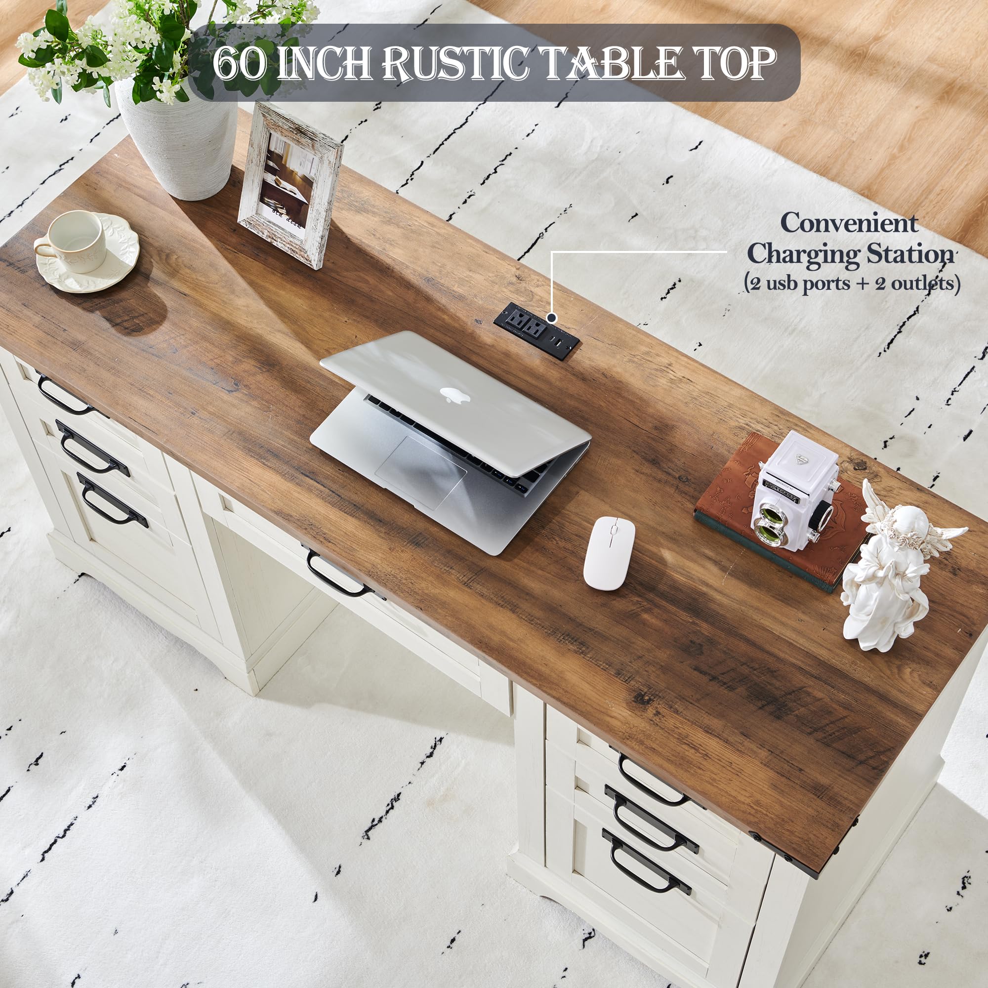 Farmhouse Executive Desk 60