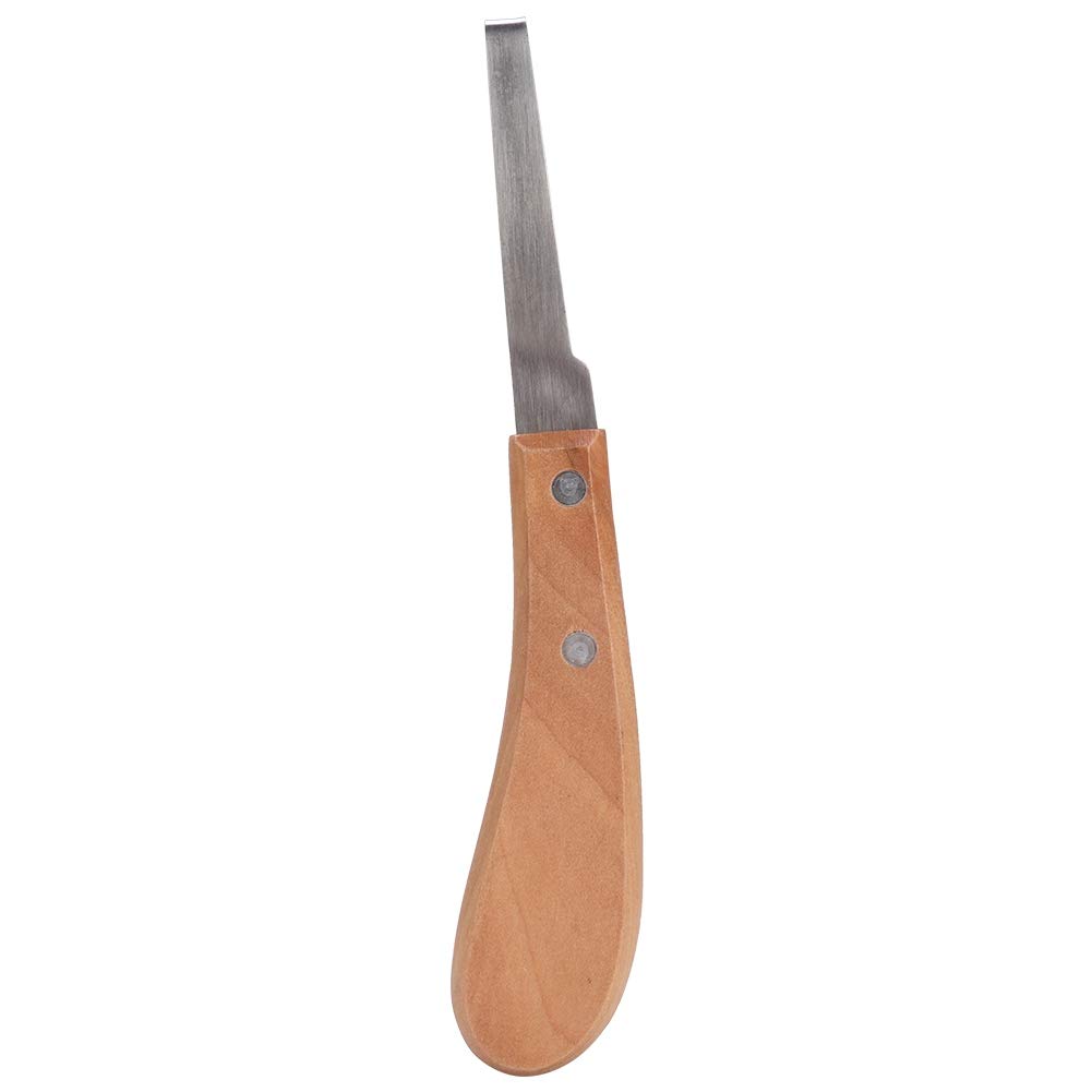Premium Right-Handed Hoof Knife with Ergonomic Wooden Handle - Ultra Sharp Carbon Steel Farrier Tool for Trimming Horses, Donkeys & Cows - Perfect for Professional Grooming, Stable Maintenance & Livestock Care
