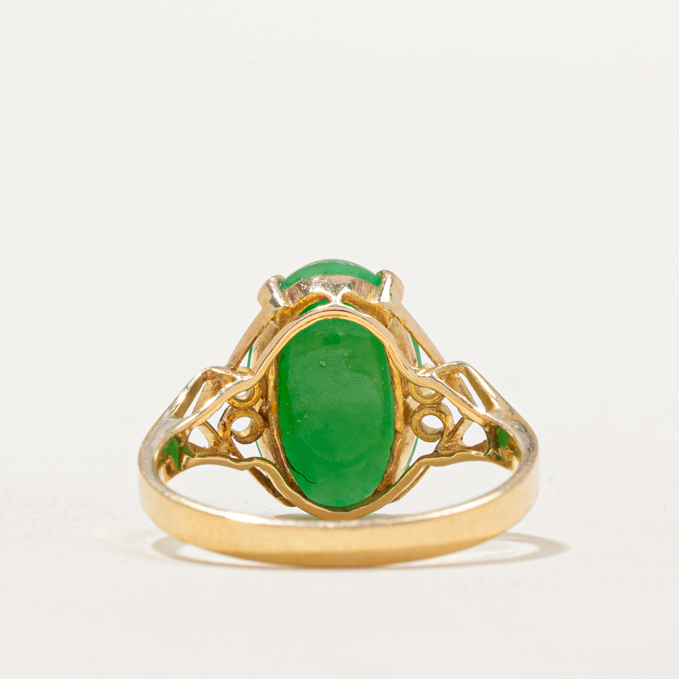 4.50ct Oval Cabochon Jade Ring - Size 5.5 - Elegant Green Gemstone Jewelry for Women - Perfect for Weddings, Parties & Everyday Wear