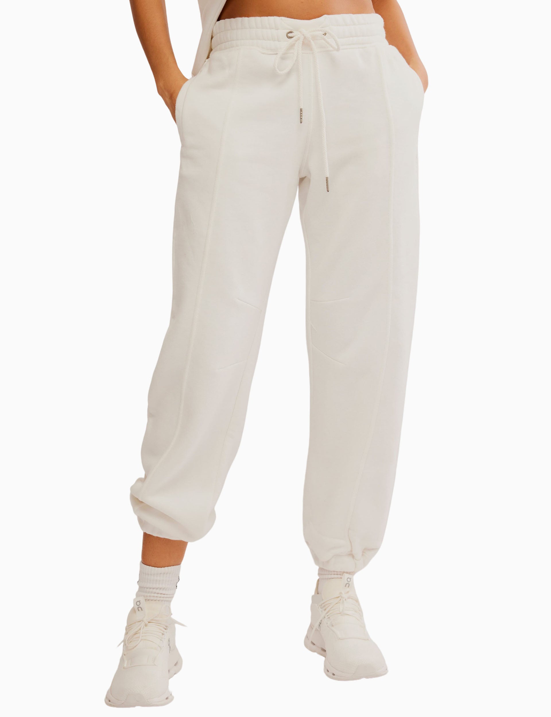 Sprint To The Finish Pants - Ivory Color High-Performance Running & Workout Tights for Women | Gym, Yoga, Marathon Training