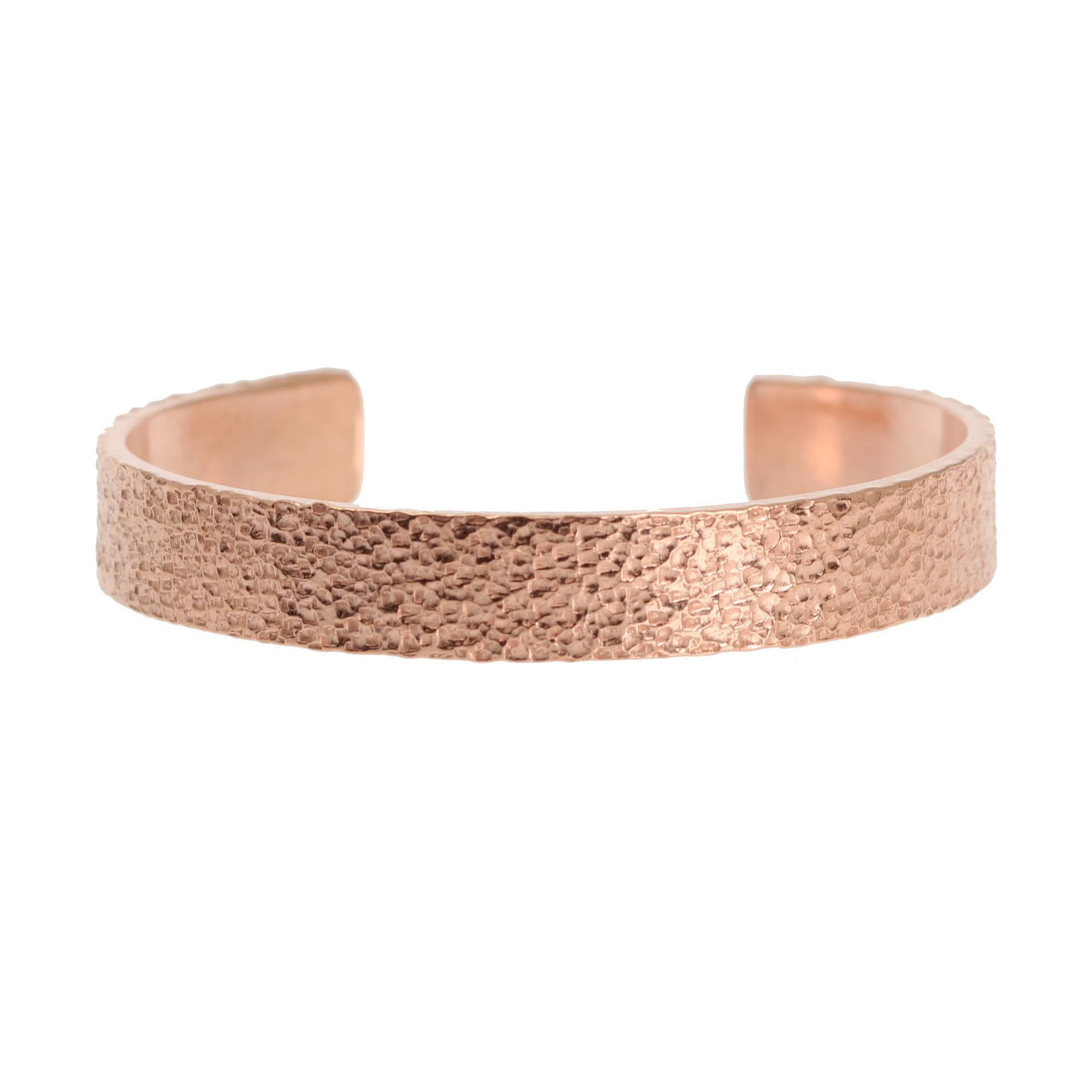 10mm Wide Textured Copper Cuff Bracelet for Women - Solid Handmade Hammered Bangle - Boho Jewelry Gift for Birthday, Anniversary & Everyday Wear